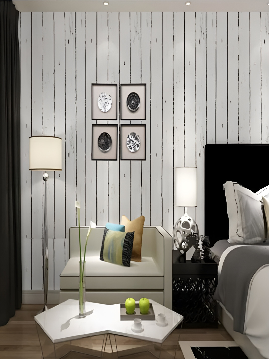 

Asian royal Grey & Black Printed Waterproof Wallpaper