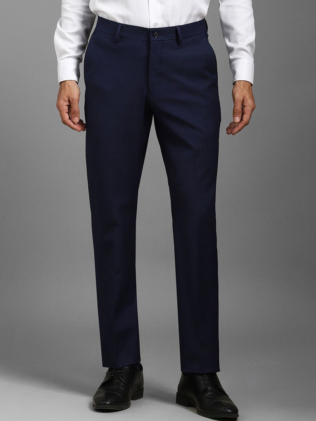 

Louis Philippe Men Slim Fit Formal Trousers, Navy blue