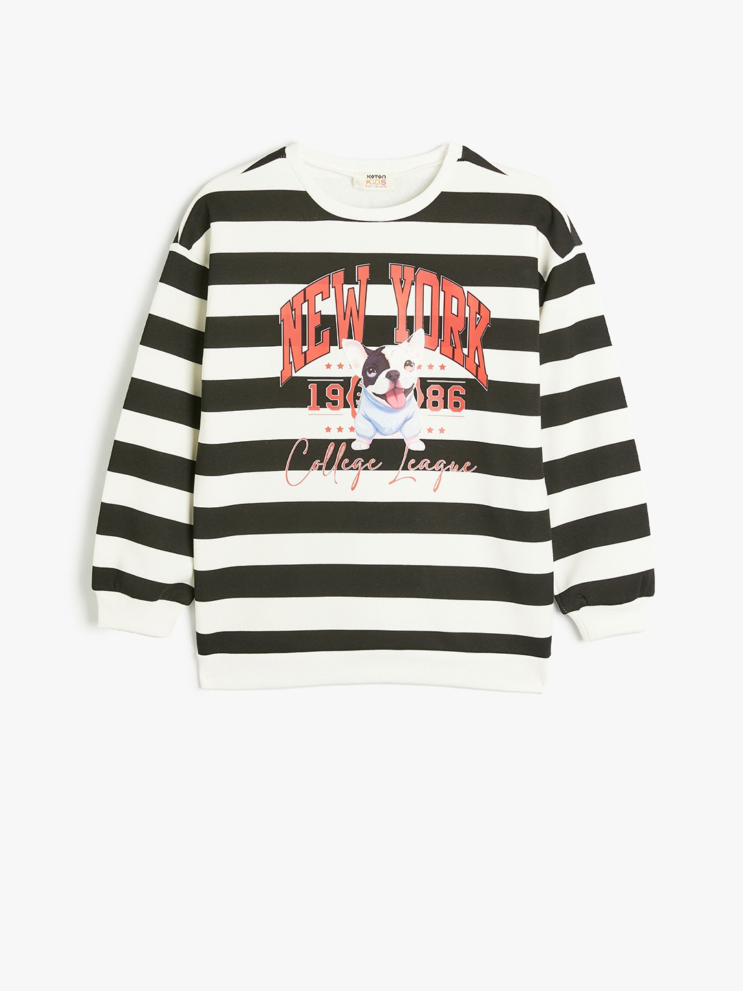 

Koton Girls Striped Cotton Sweatshirt, White