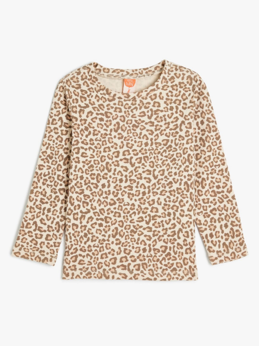 

Koton Girls Animal Printed Round Neck Cotton T-shirt, Beige
