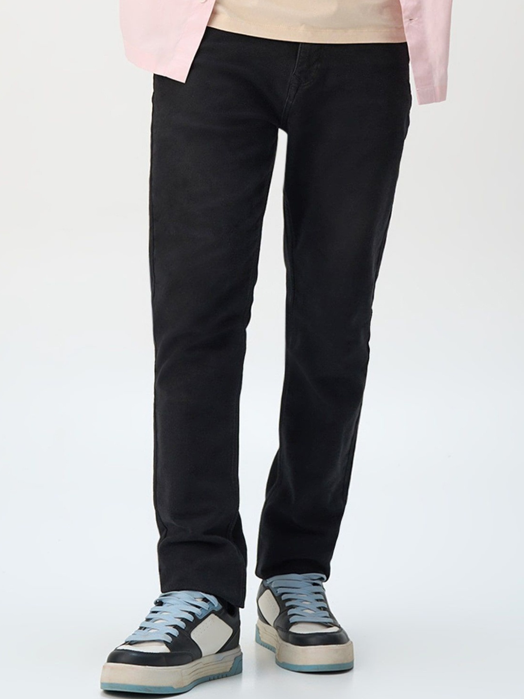 

Minus One Men Original Slim Fit Stretchable Jeans, Black