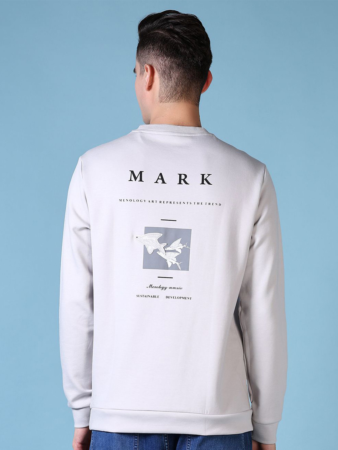 

V-Mart Men Graphic Printed Sweatshirt, Grey