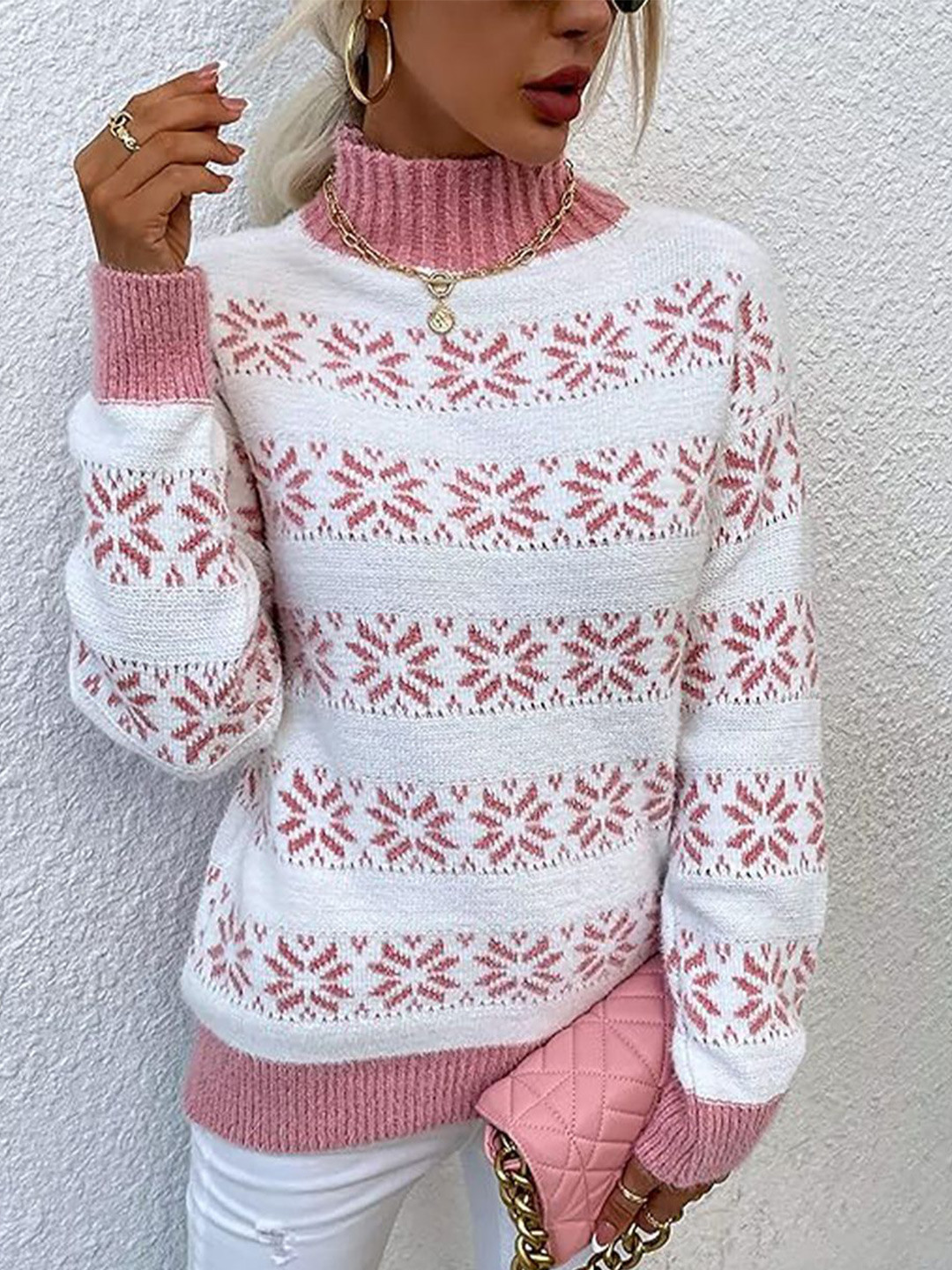 

StyleCast x Revolte Women Floral Printed Pullover Sweater, Pink