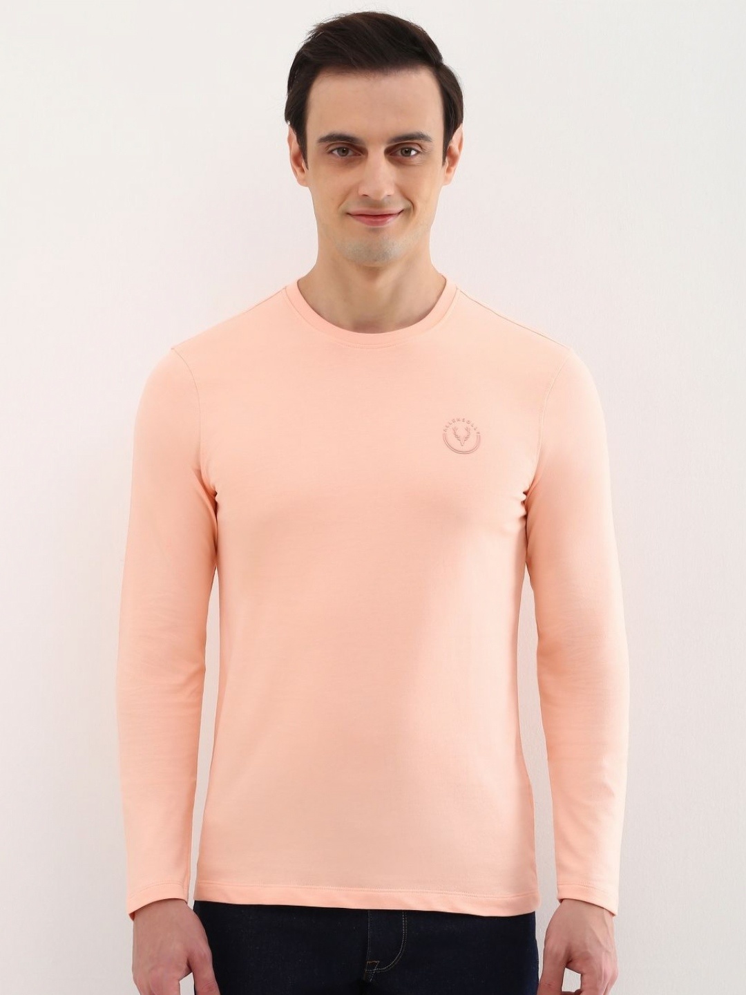 

Allen Solly Men Slim Fit T-shirt, Peach