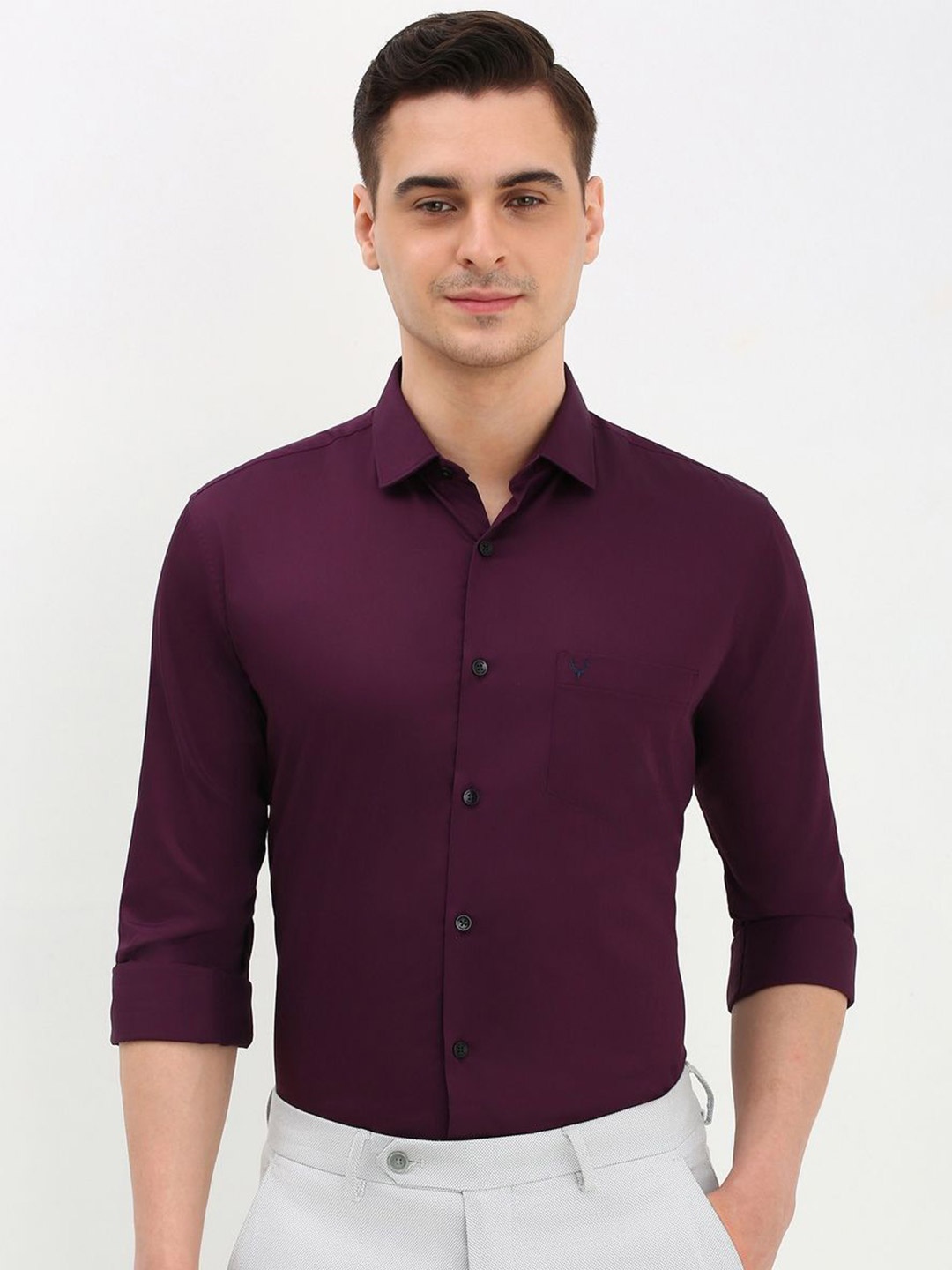 

Allen Solly Men Slim Fit Opaque Formal Shirt, Purple