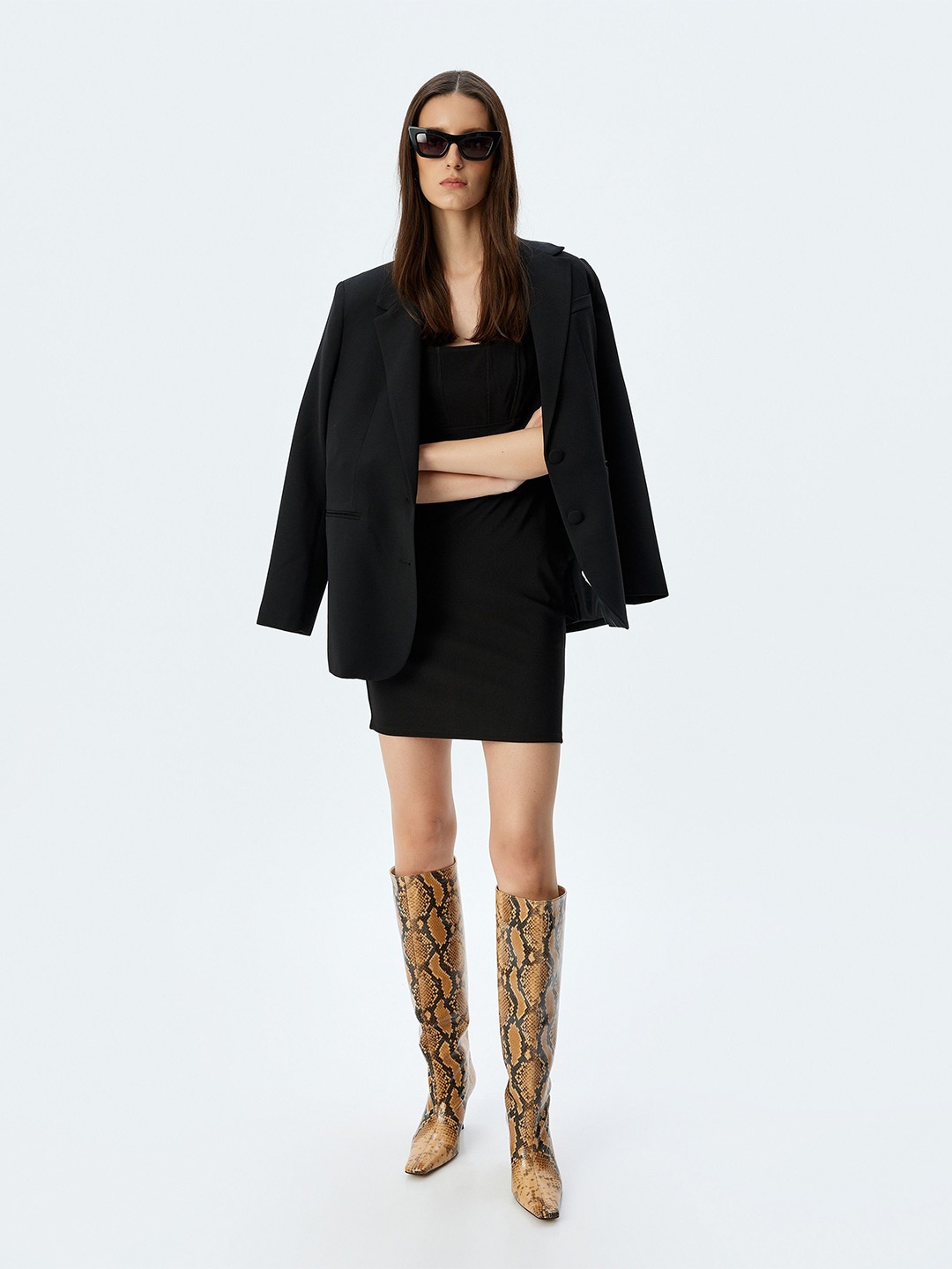 

Koton Cape Sleeve A-Line Mini Dress, Black
