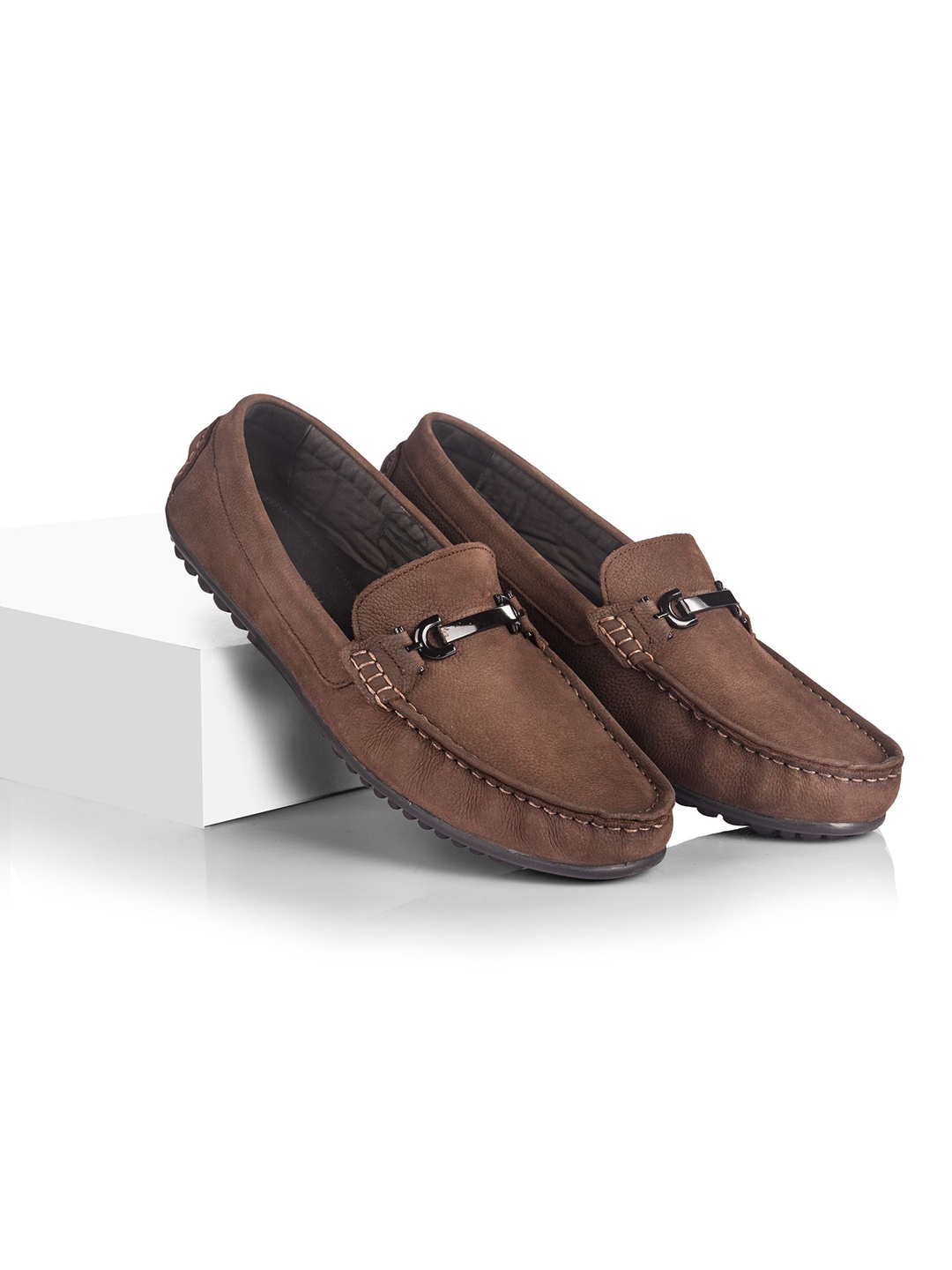 

LA MARCA Men Colourblocked Leather Derbys, Brown