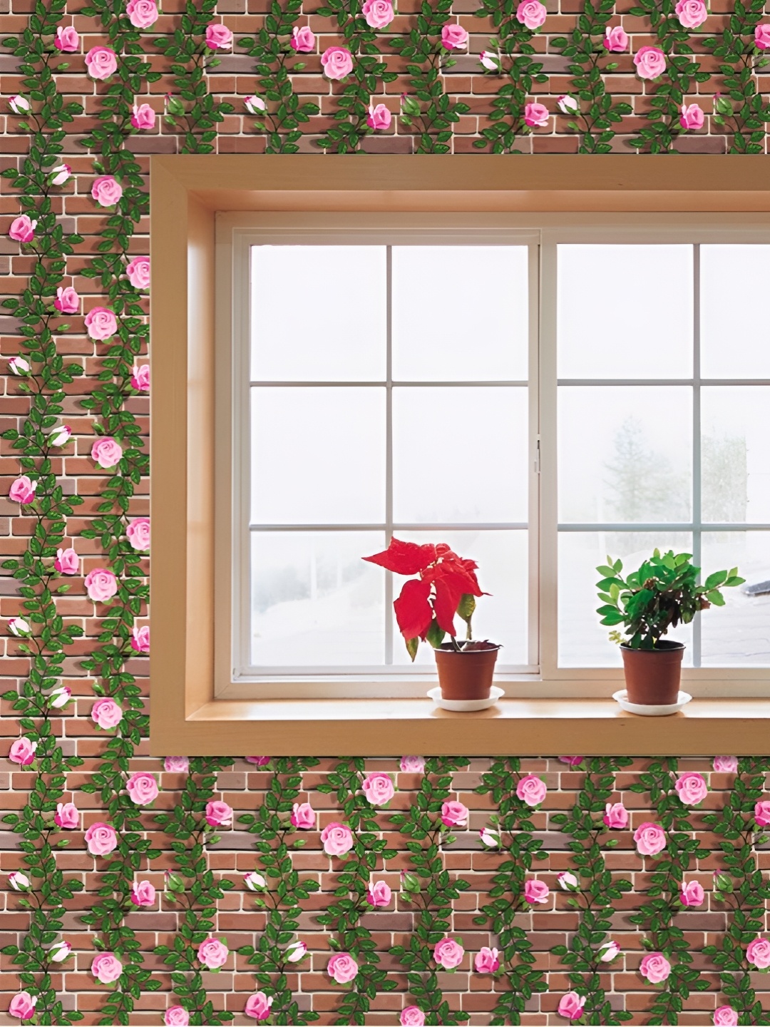 

Asian royal Brown & Green Floral Printed Waterproof Wallpaper