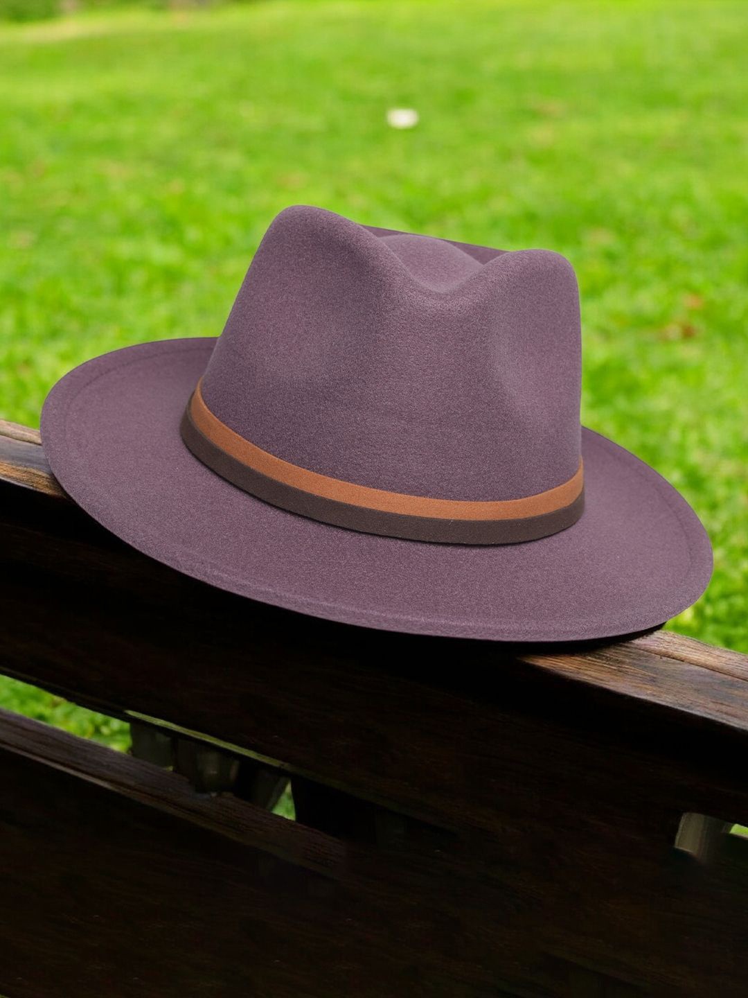 

CHOKORE Unisex Purple Solid Fedora Hat