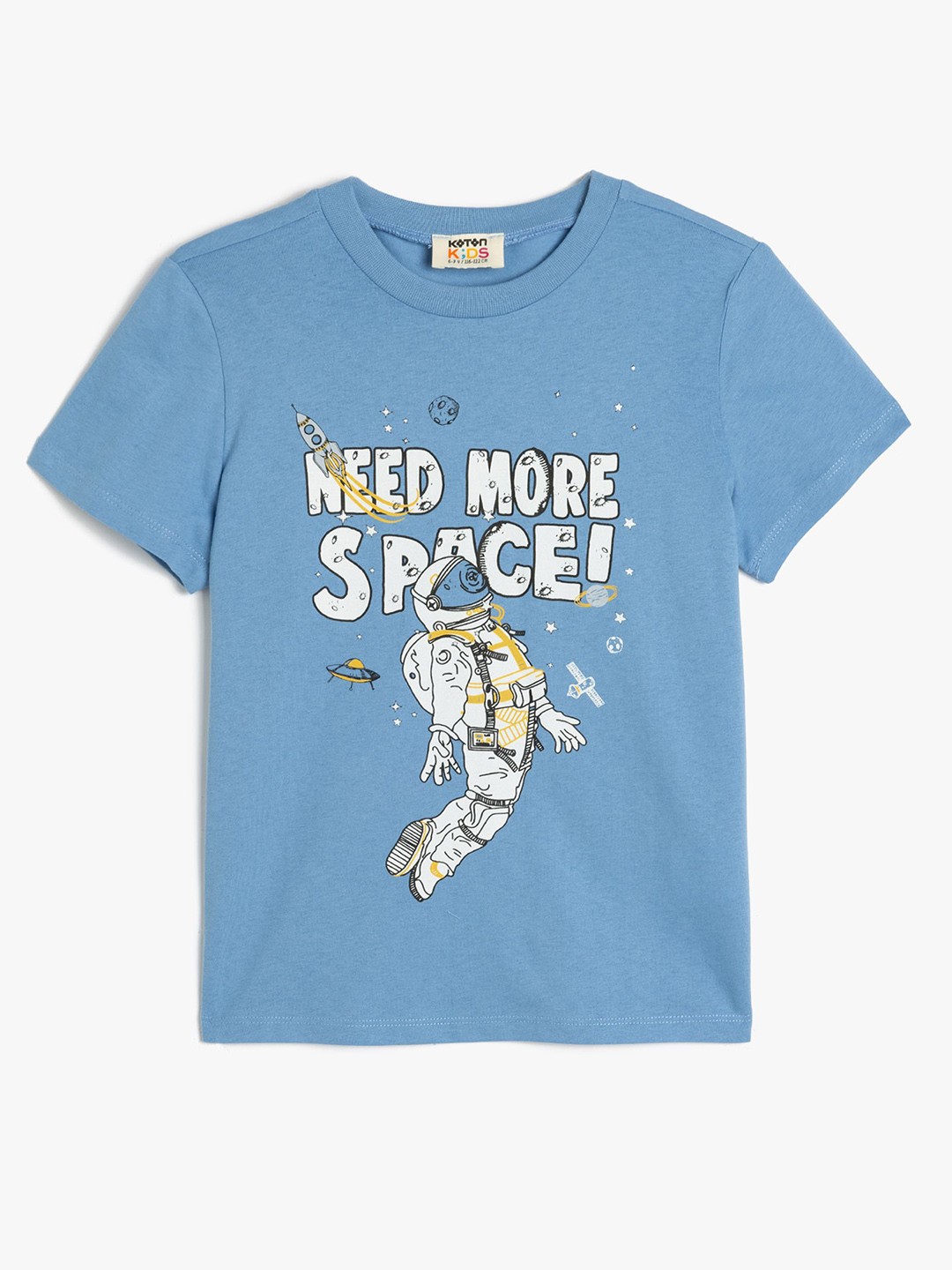 

Koton Boys Graphic Printed Round Neck Cotton T-shirt, Blue