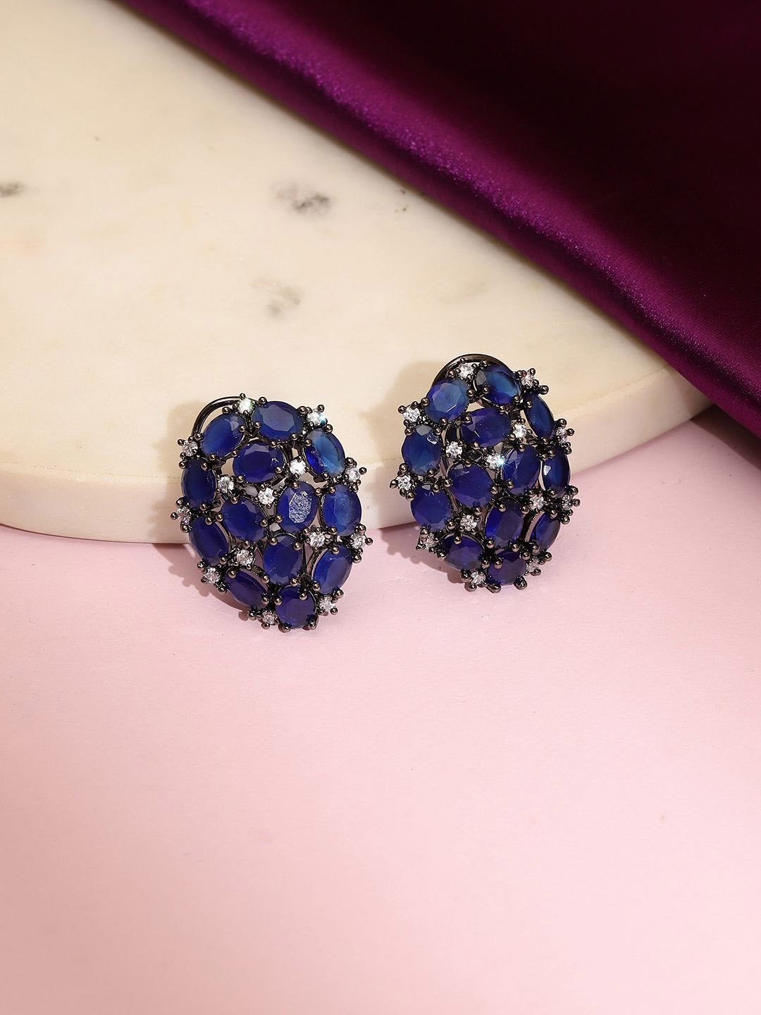 

RITU SINGH Contemporary Studs Earrings, Blue