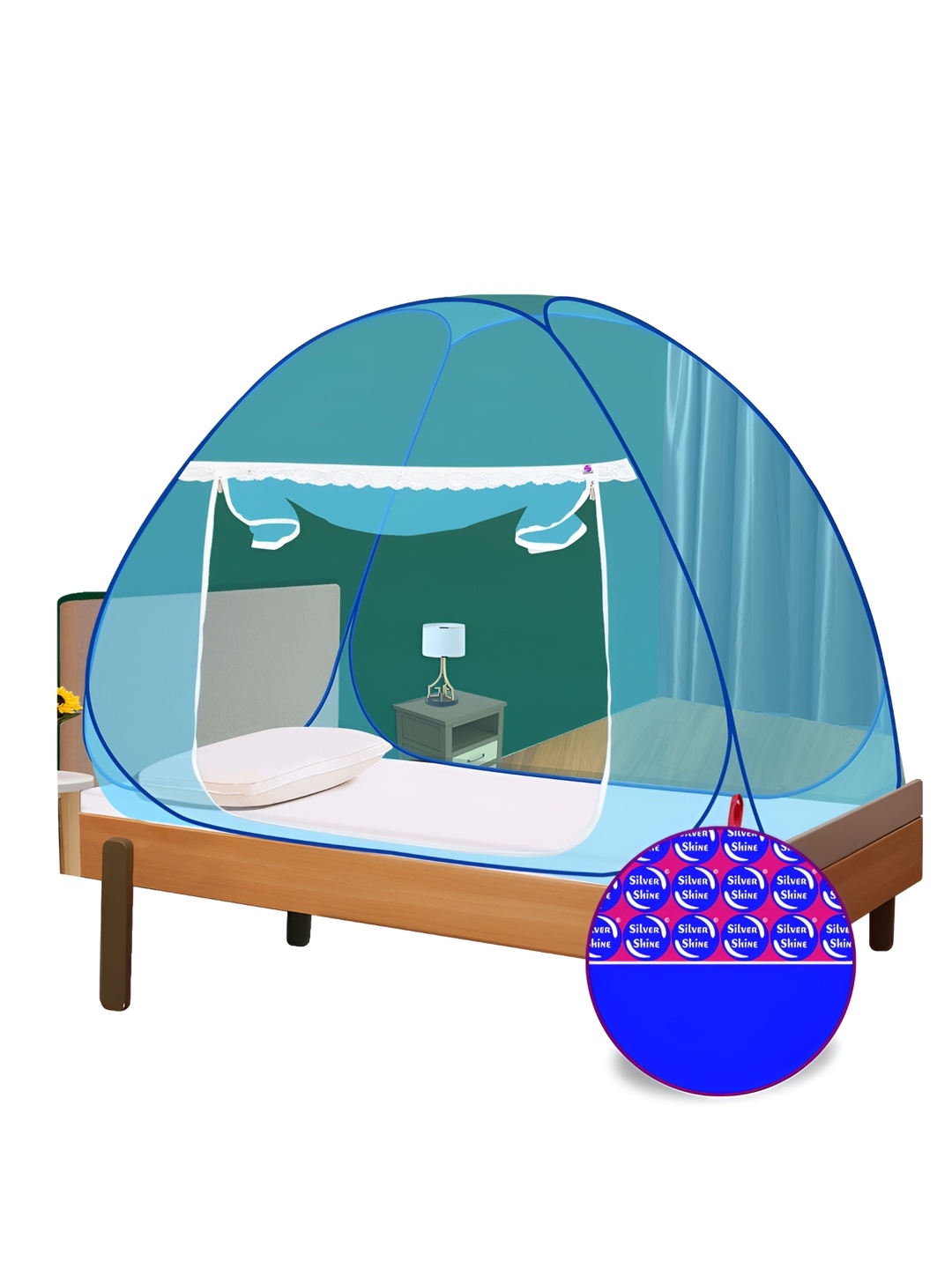 

Silver Shine Blue Tent Mosquito Net