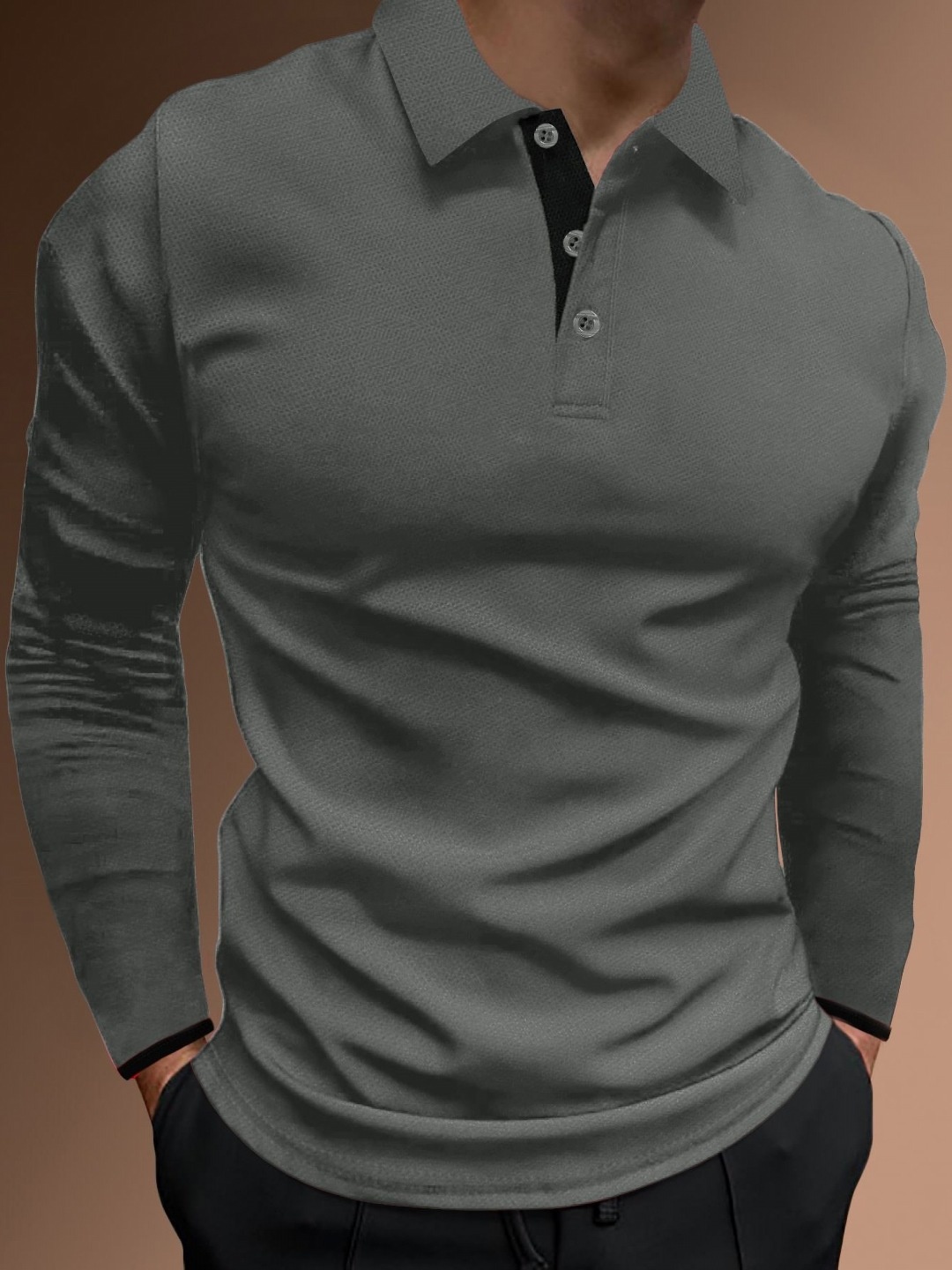 

StyleCast x Revolte Men Solid Polo Collar T-shirt, Grey