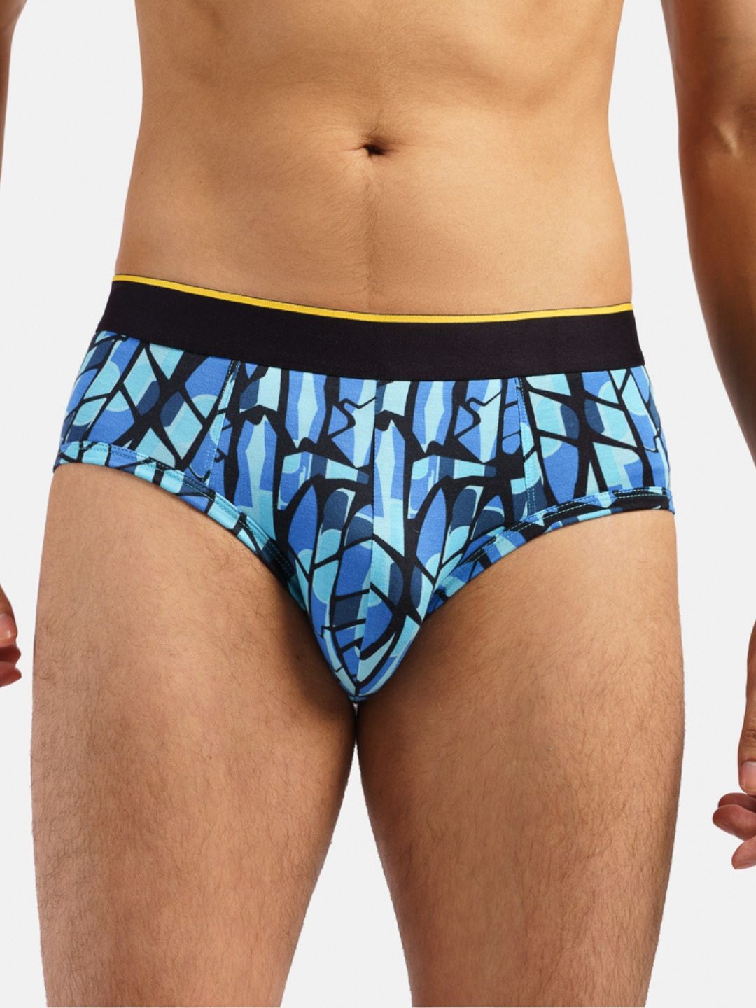 

bummer Men Printed Ribbed Basic Brief BRICE01S, Blue