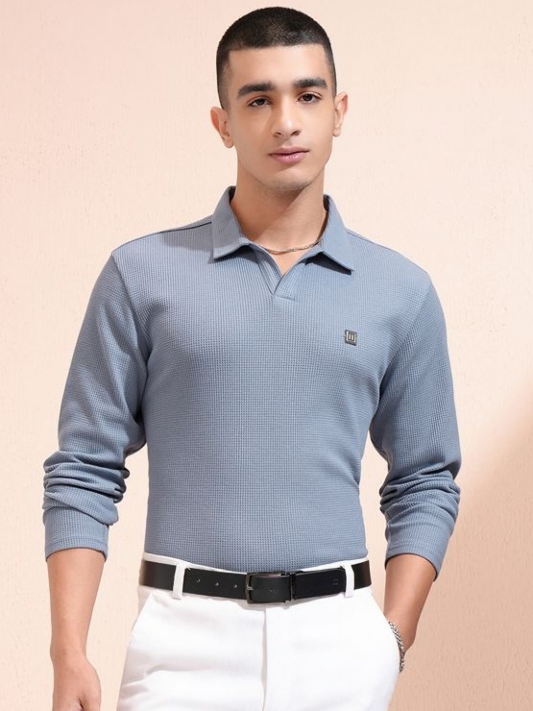 

HIGHLANDER Men Polo Collar T-shirt, Blue