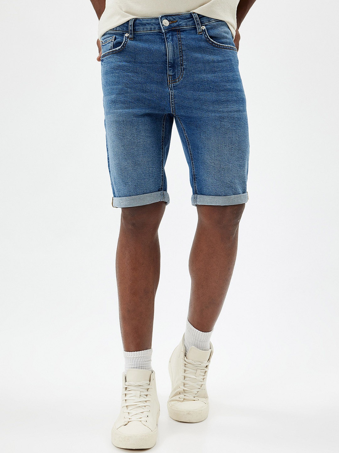 

Koton Men Denim Mid-Rise Regular Fit Shorts, Blue