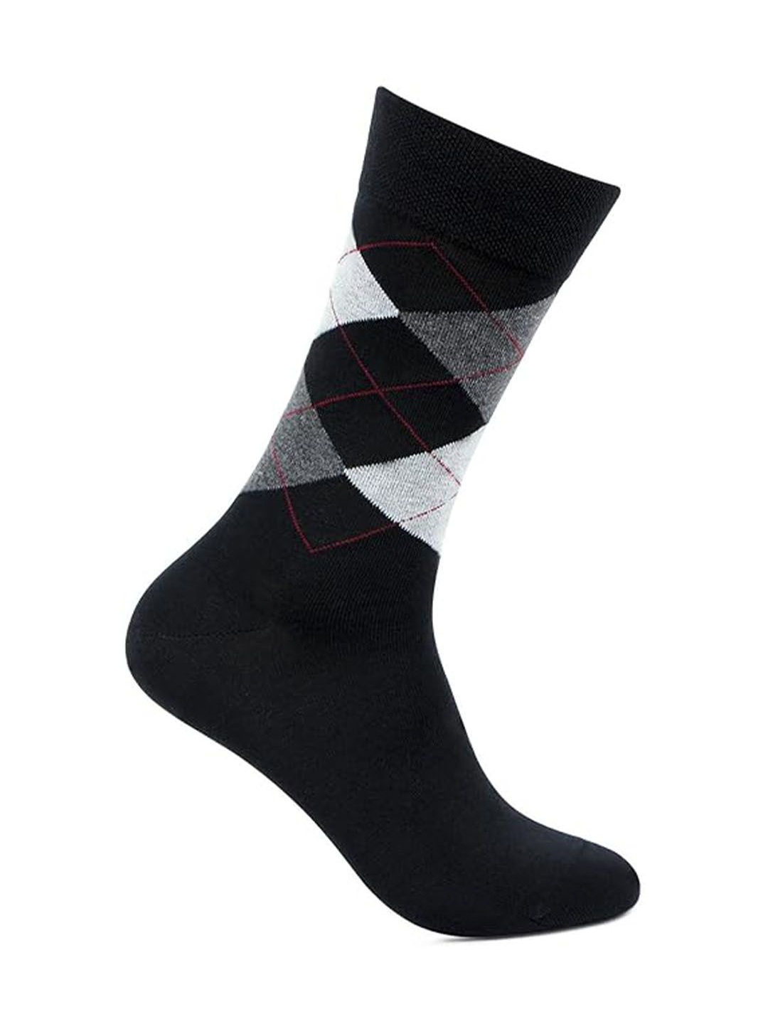 

Bonjour Men Cotton Ankle-Length Woolen Socks, Black