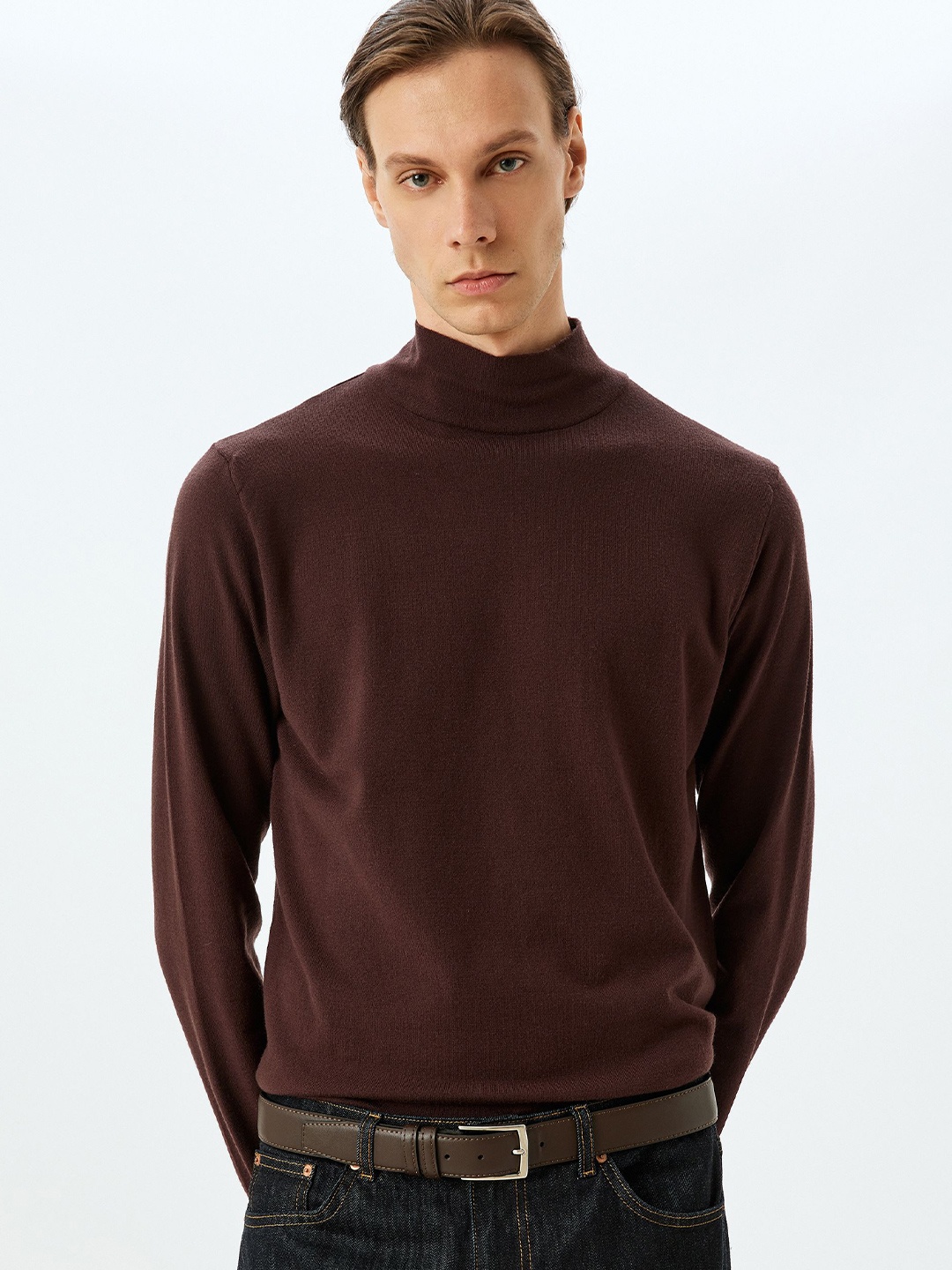 

Koton Men Turtle Neck Pullover Sweater, Brown