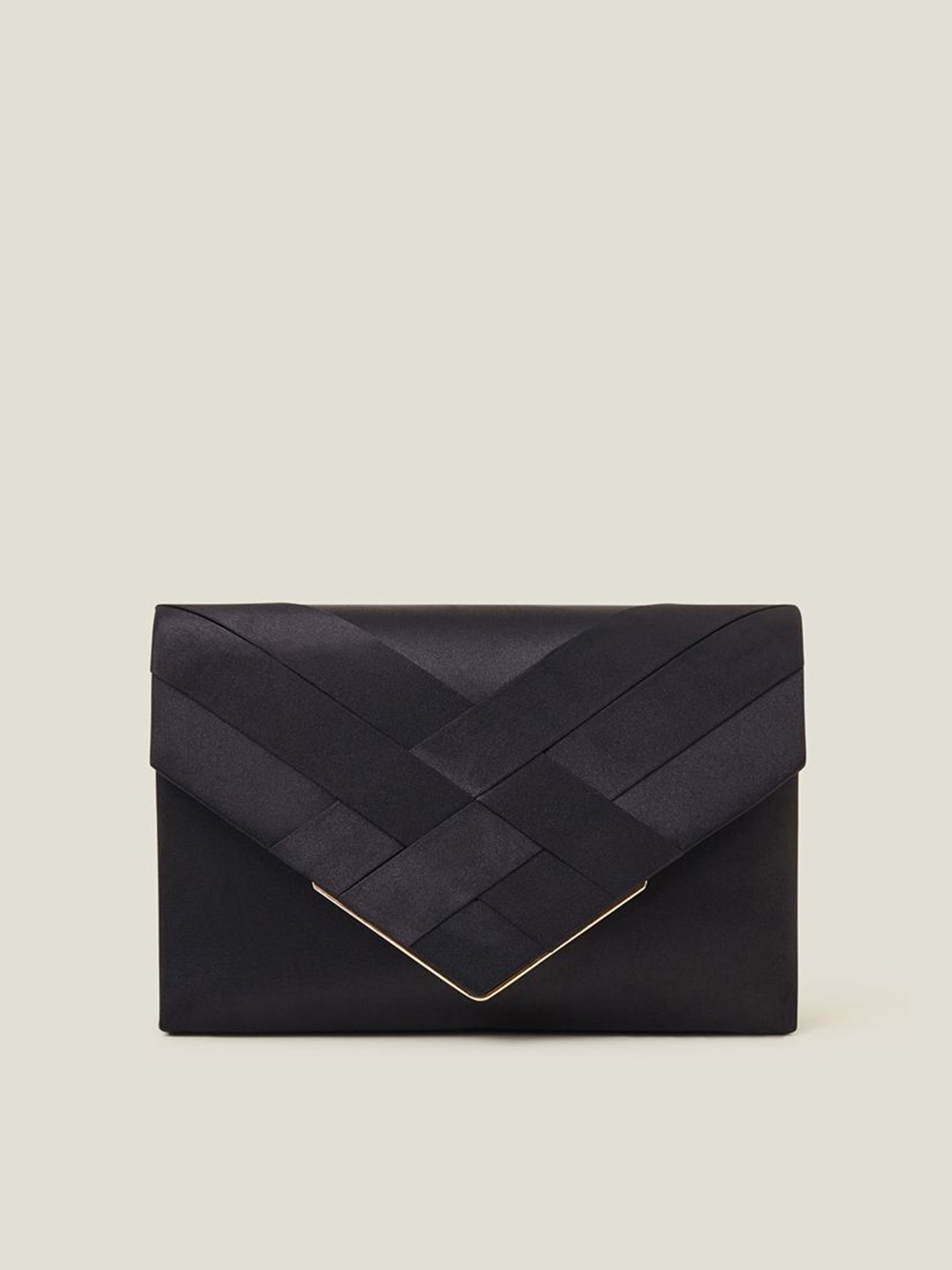 

Accessorize Satin Envelope Clutch, Black