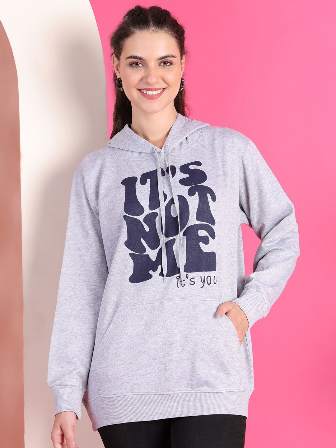 

MACK JONNEY Women Printed Sweatshirt, Grey