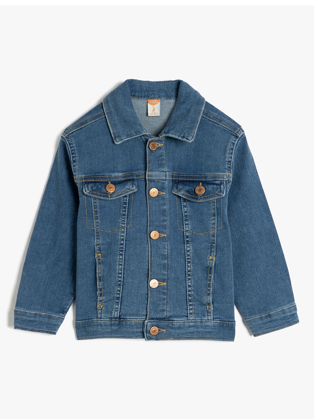 

Koton Girls Washed Denim Jacket, Grey
