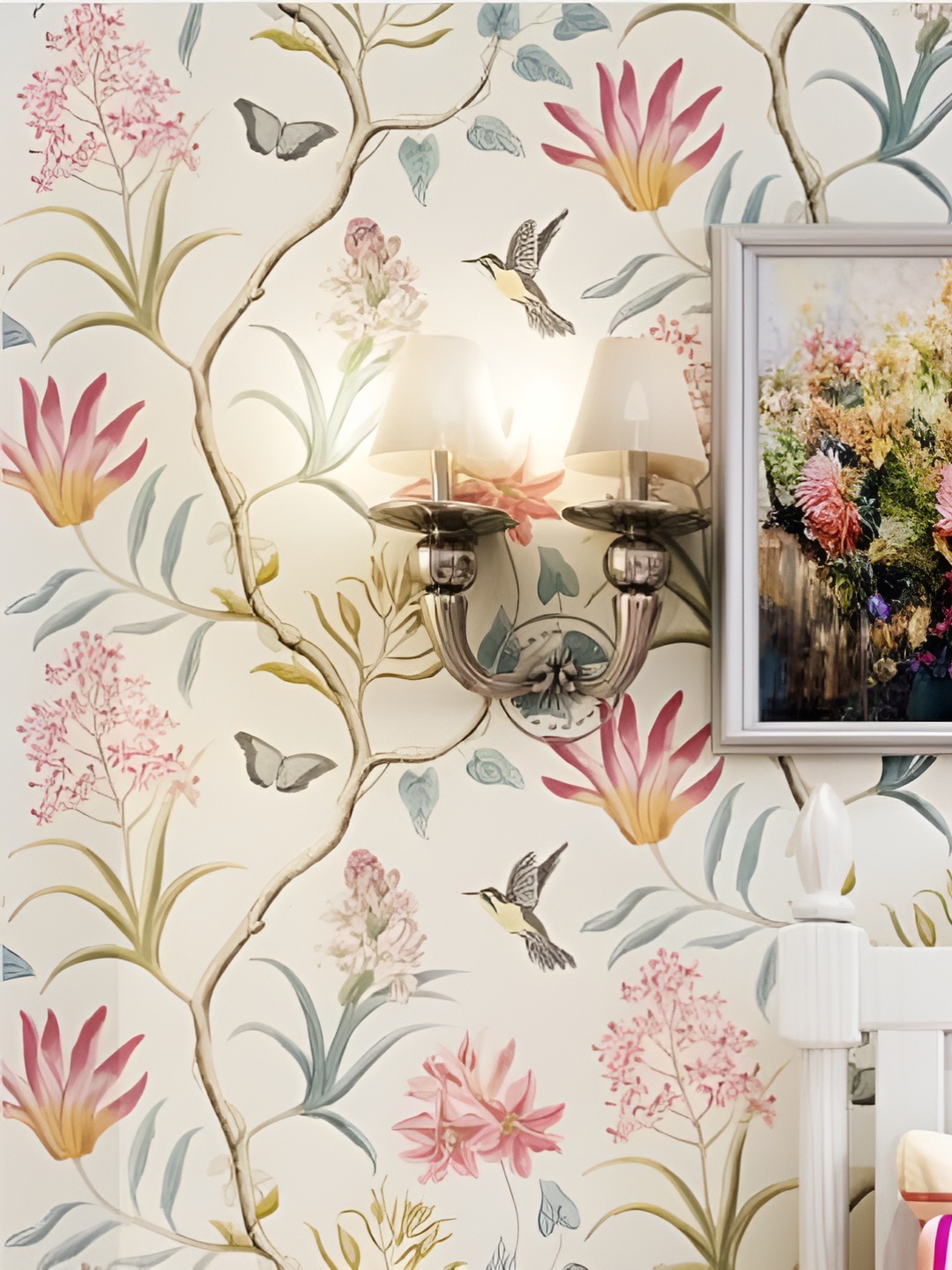 

Asian royal Green & White Printed Waterproof Wallpaper