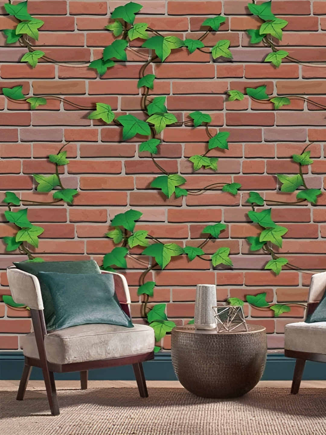 

Asian royal Brown & Green Printed Self-Adhesive Waterproof Wallpaper