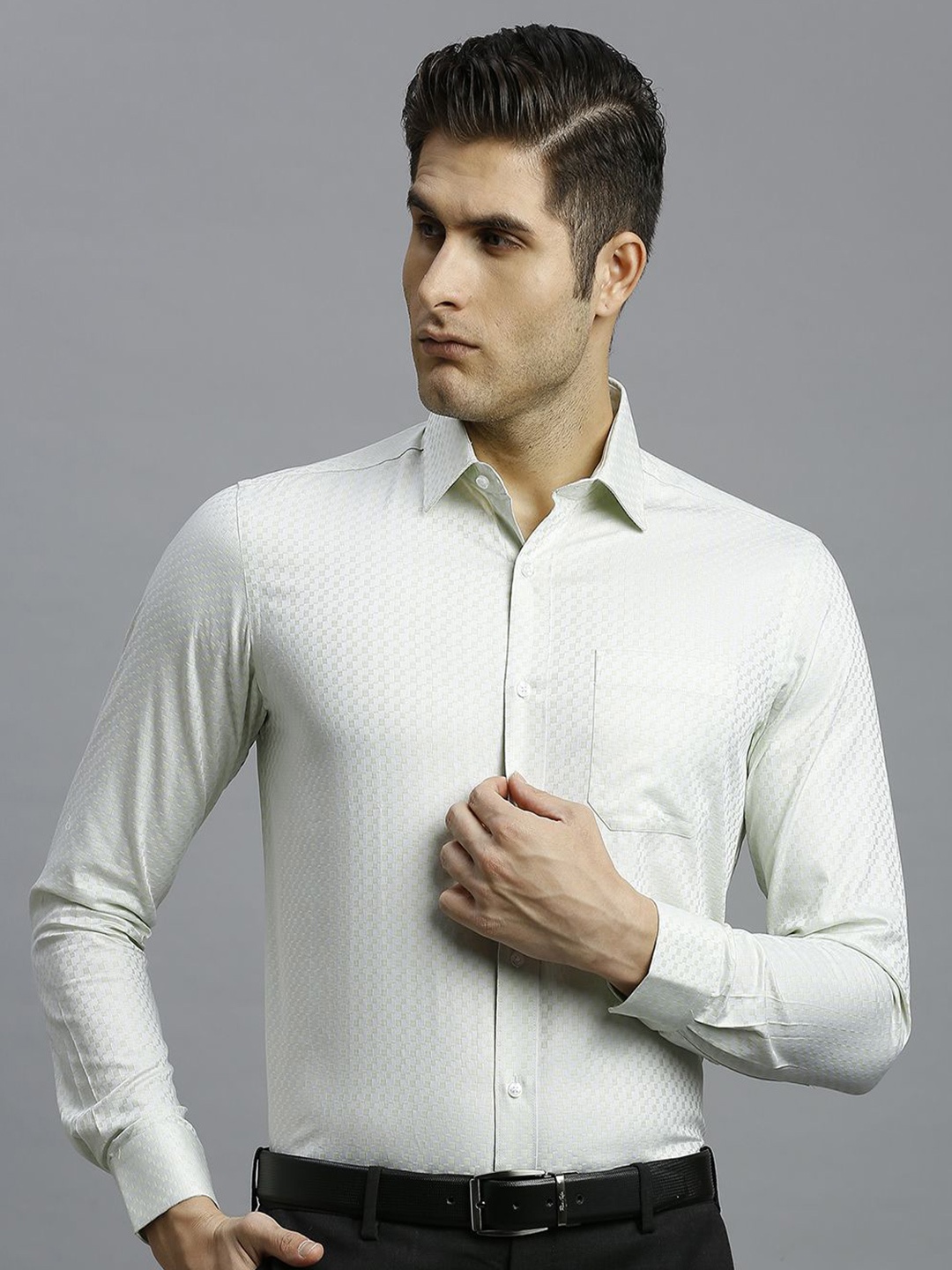 

Reid & Taylor Men Classic Opaque Formal Shirt, Green