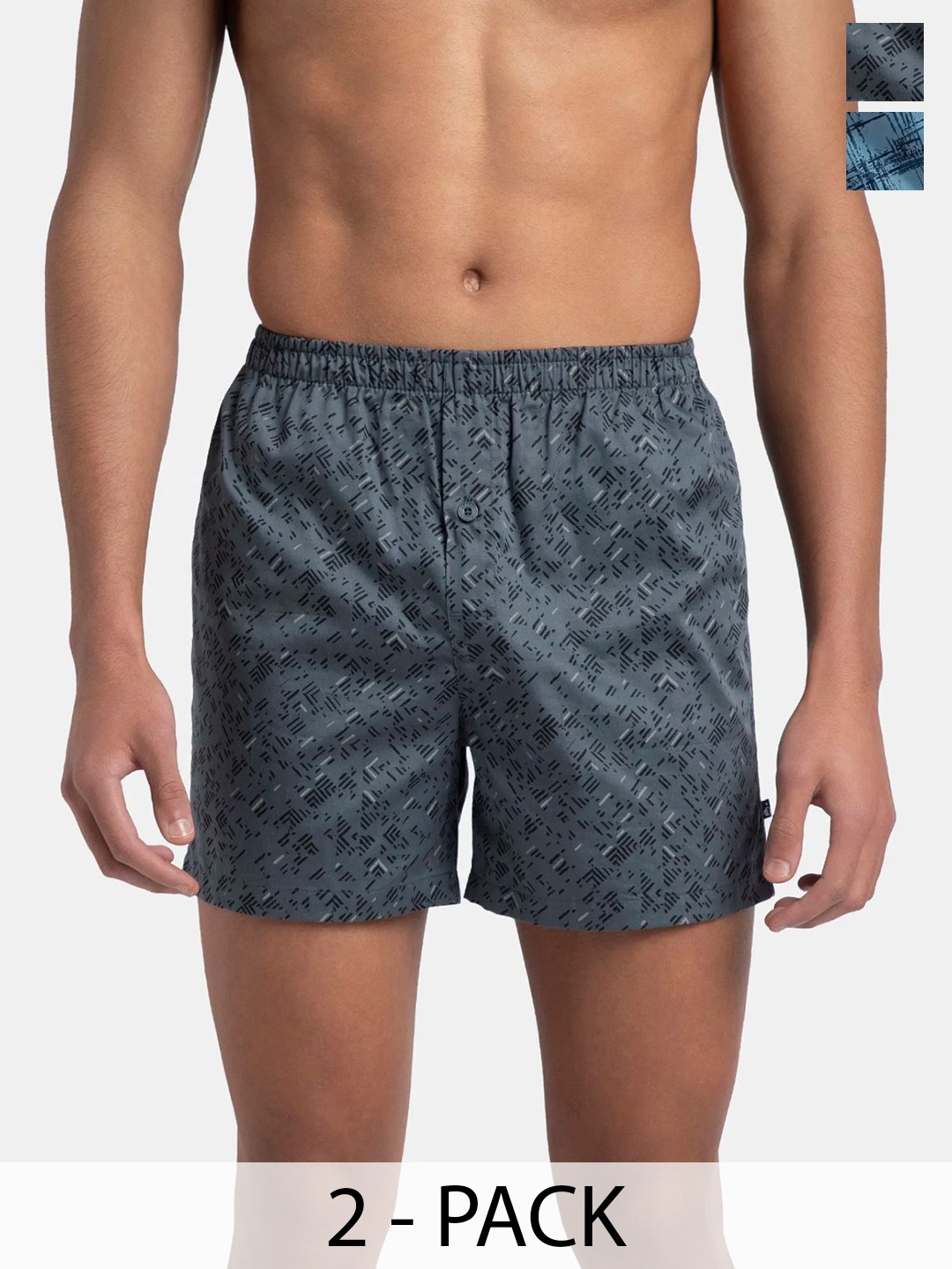 

Jockey Pack of 2 Super Combed Mercerized Cotton Printed Inner Boxers - 8222, Blue