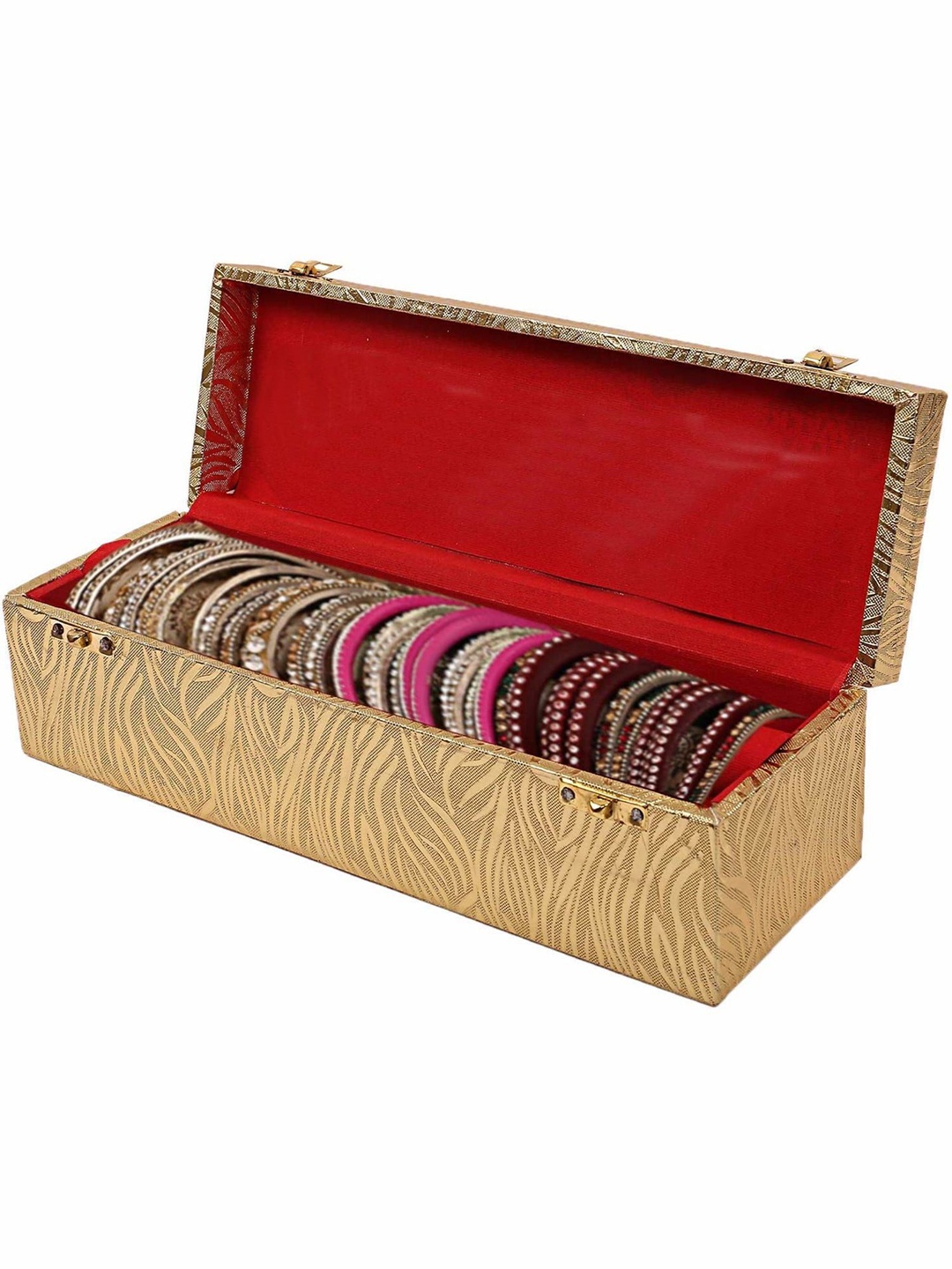 

Kuber Industries Gold-Toned Wooden Bangle Storage Box