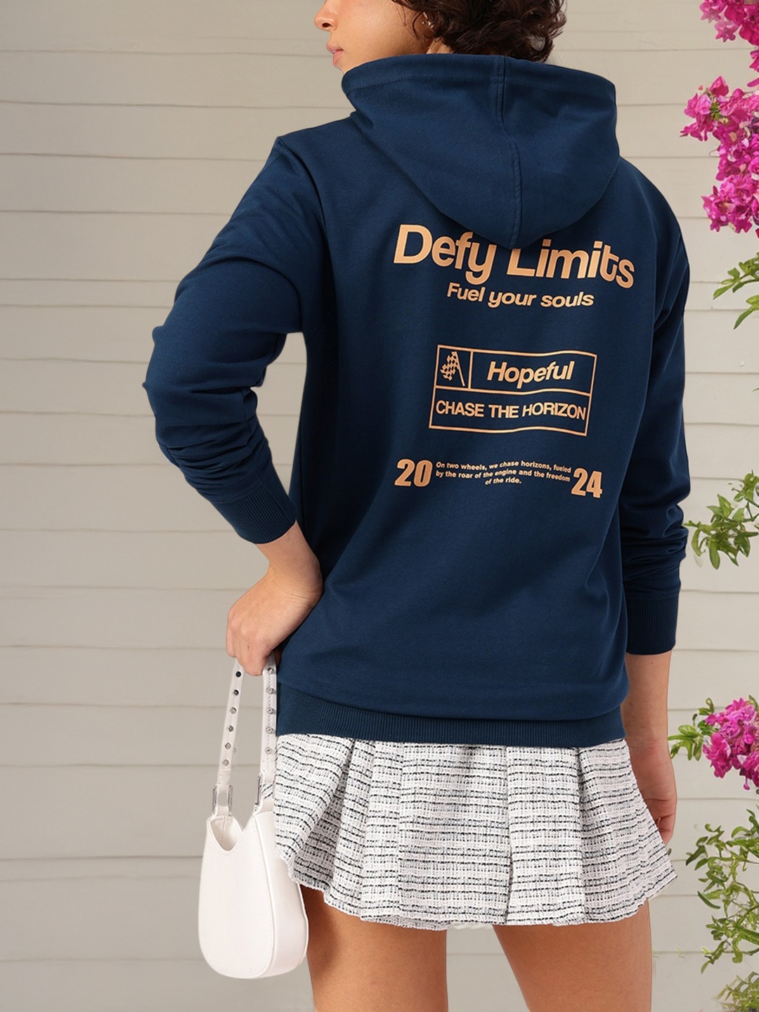

DressBerry Rebel Queen Printed Hooded Sweatshirt, Navy blue