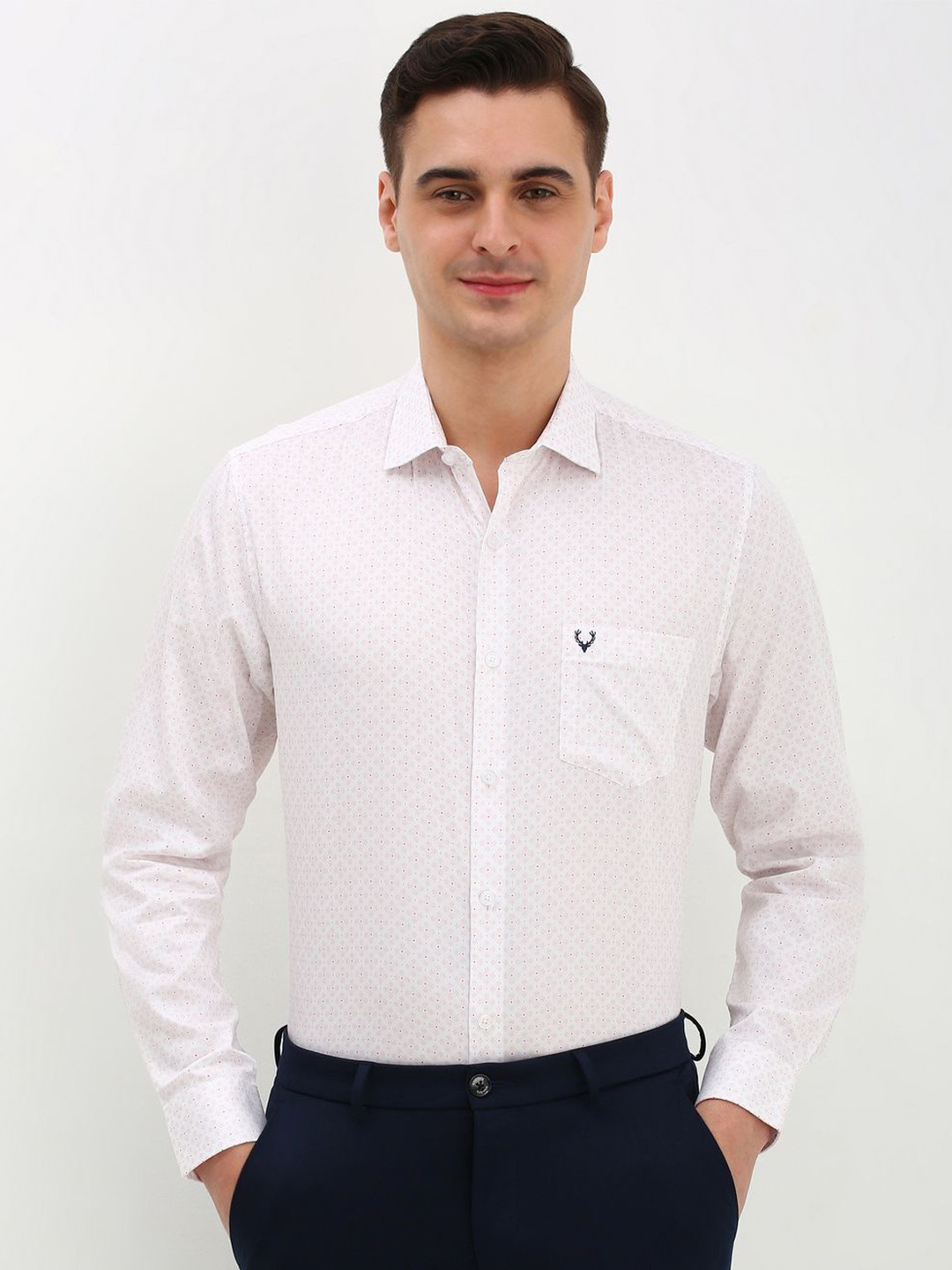 

Allen Solly Men Slim Fit Floral Opaque Printed Formal Shirt, White