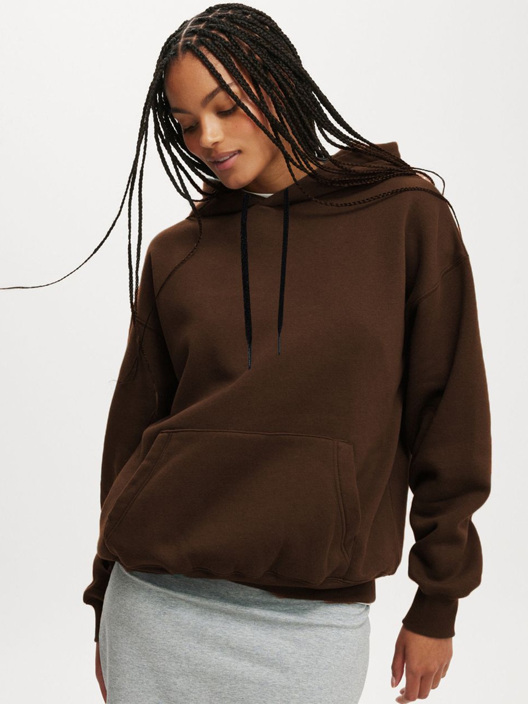 

CLAFOUTIS Women Hooded Long Sleeves Casual Sweatshirt, Brown