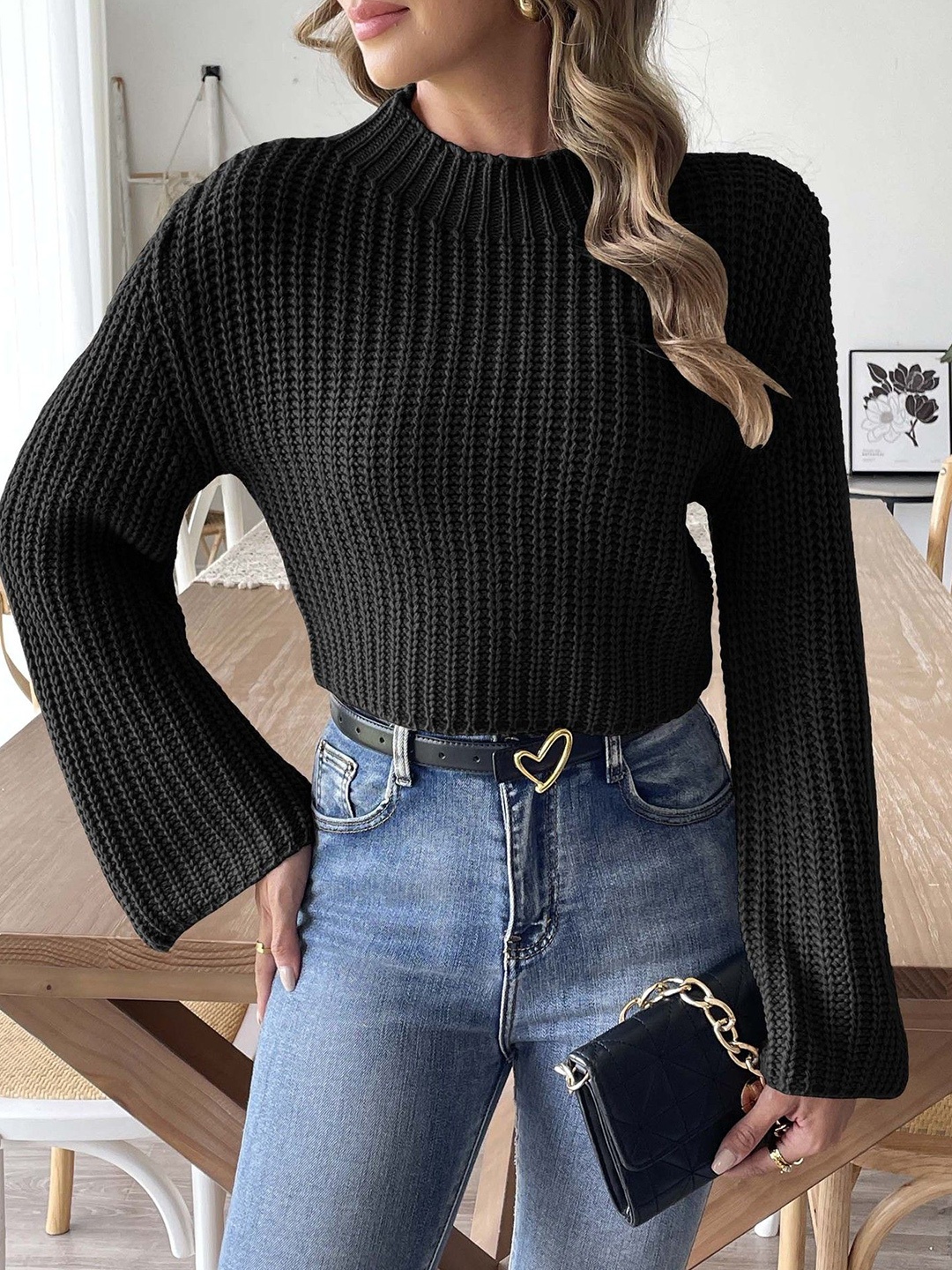 

StyleCast x Revolte Women Long Sleeves Pullover Sweaters, Black