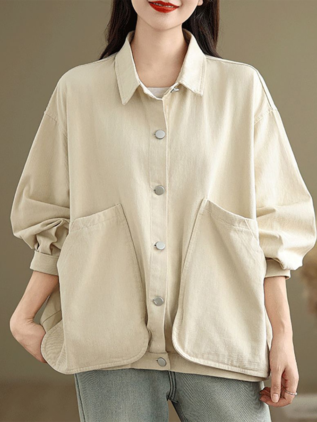 

StyleCast x Revolte Women Cotton Shirt Style Top, Cream