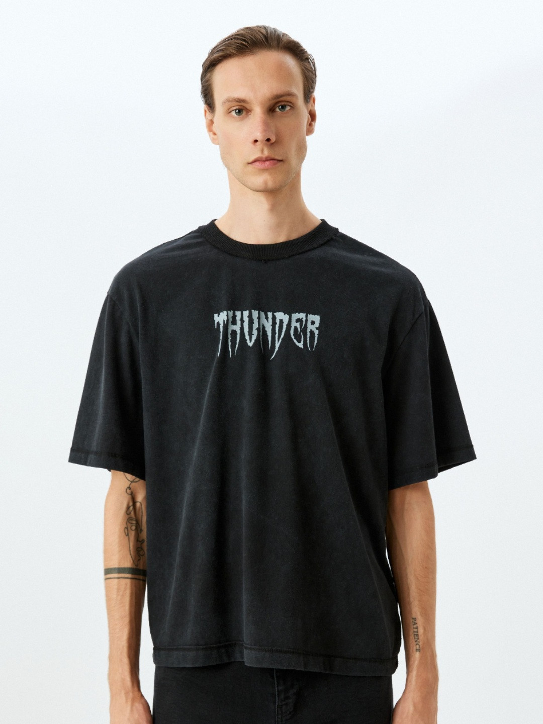 

Koton Men Typography Printed Round Neck T-shirt, Black