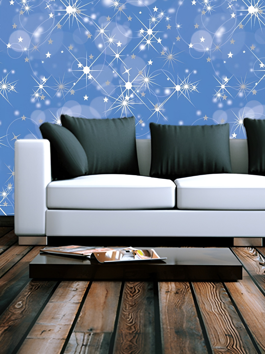 

Asian royal Blue Printed Waterproof Wallpaper