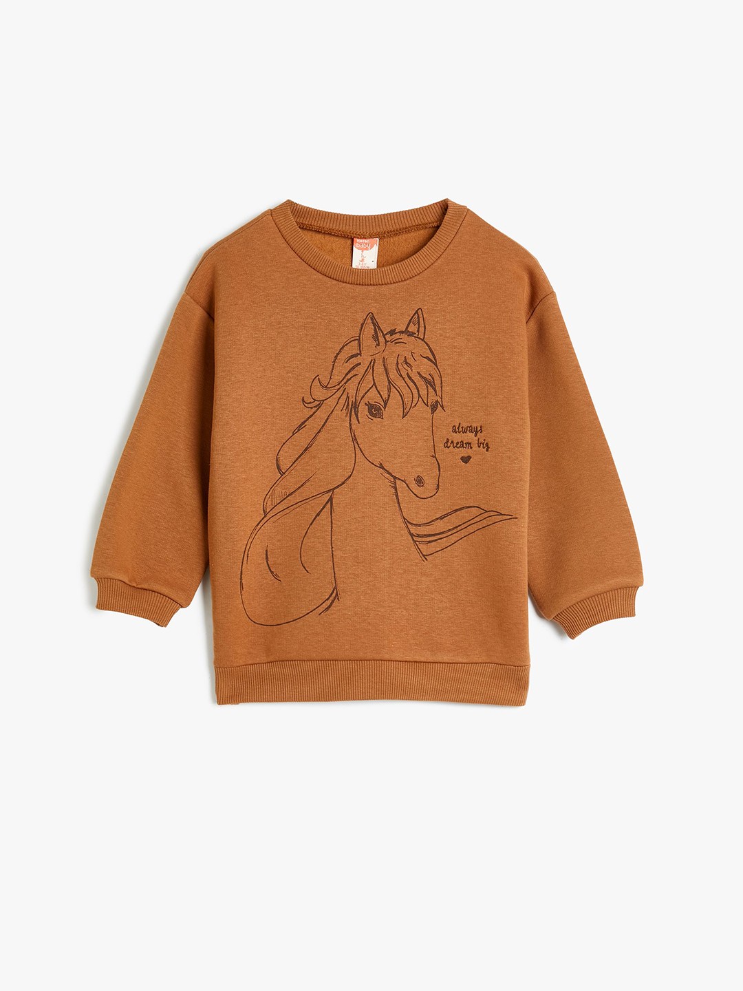 

Koton Girls Printed Pullover Sweatshirt, Brown