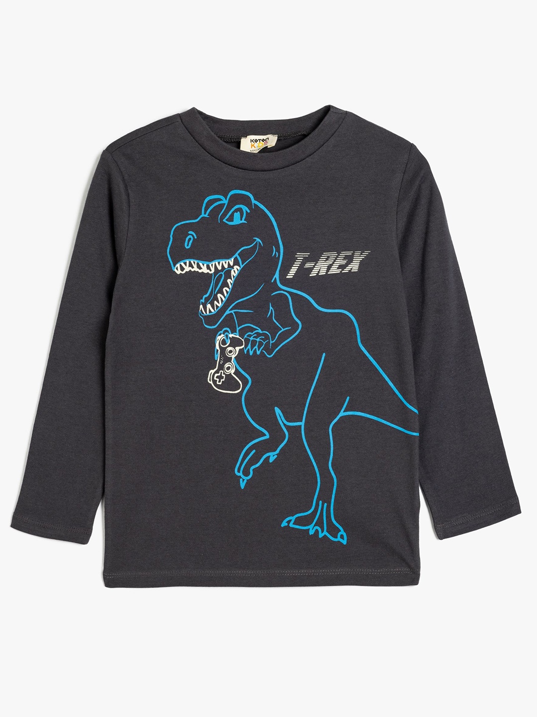

Koton Boys Graphic Printed Round Neck Cotton T-shirt, Black