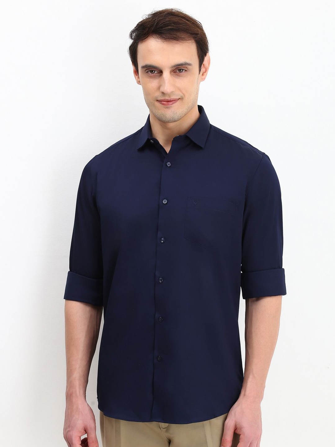 

Allen Solly Men Slim Fit Opaque Casual Shirt, Navy blue