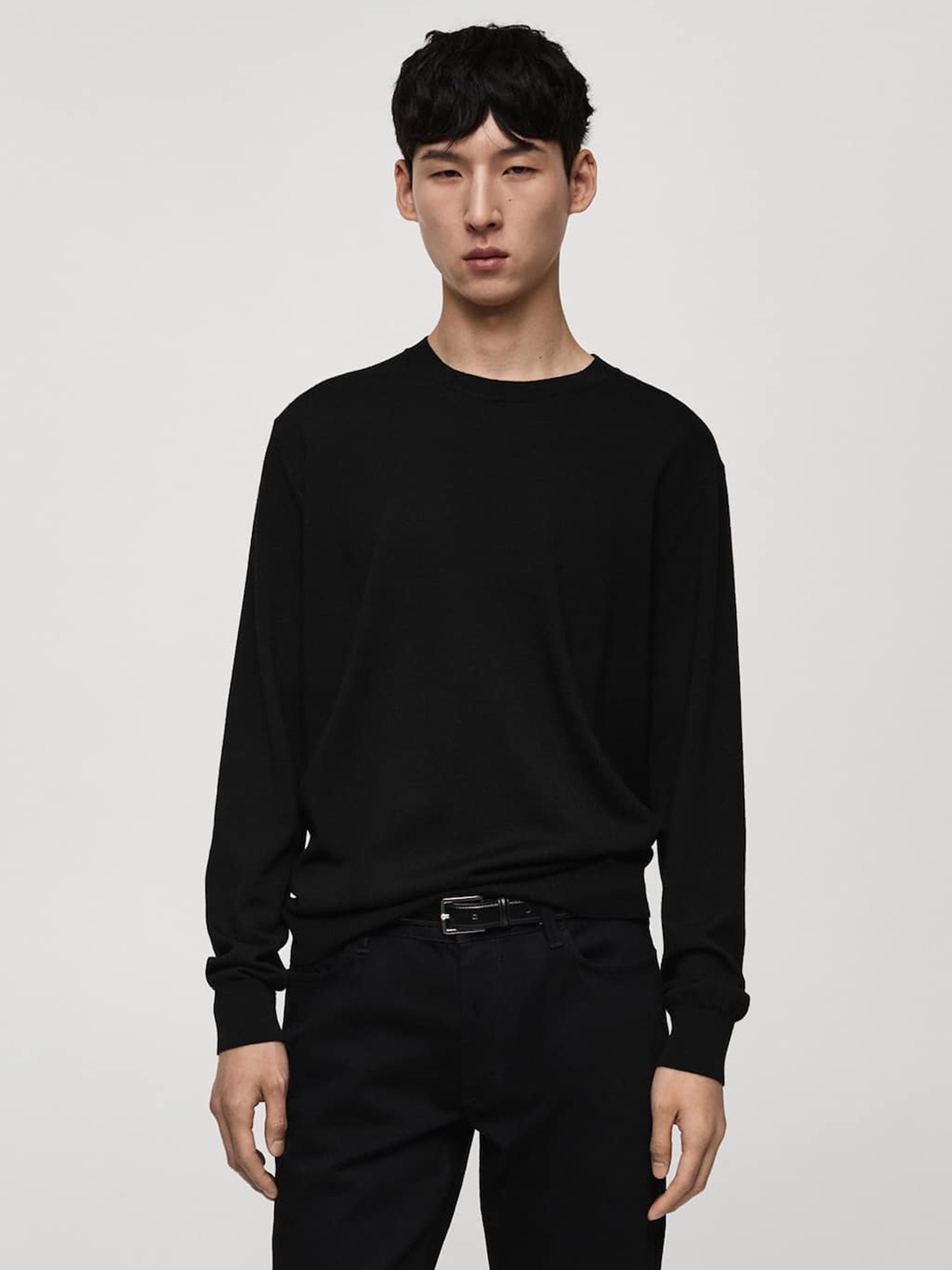 

MANGO MAN Pure Wool Pullover, Black