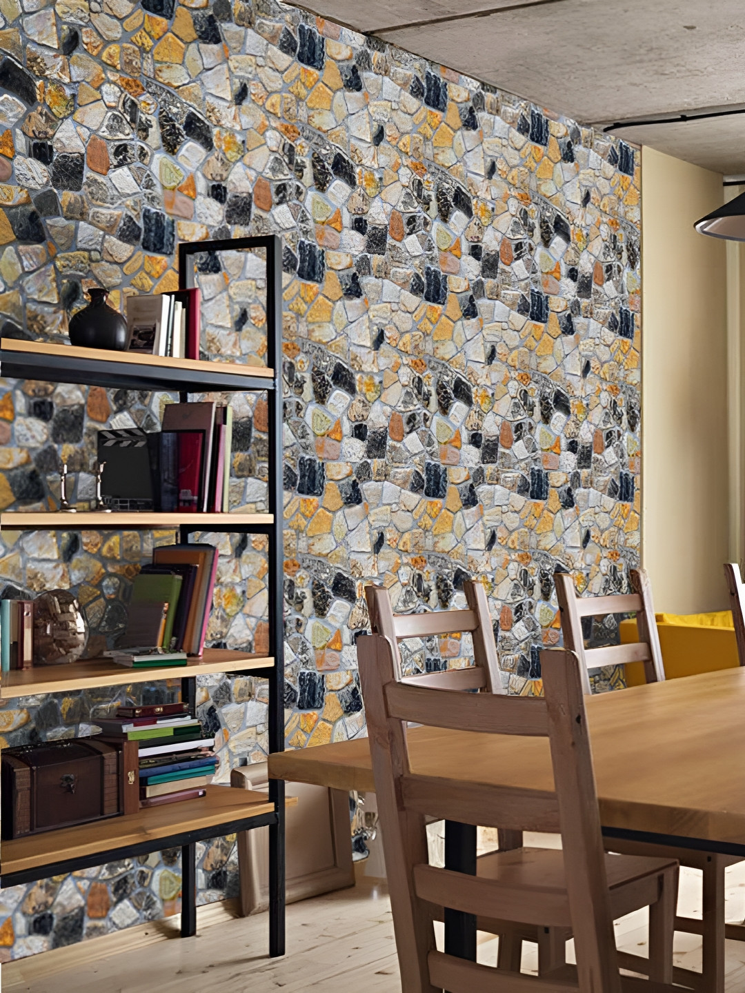 

Asian royal Grey & Black Printed Waterproof Wallpaper