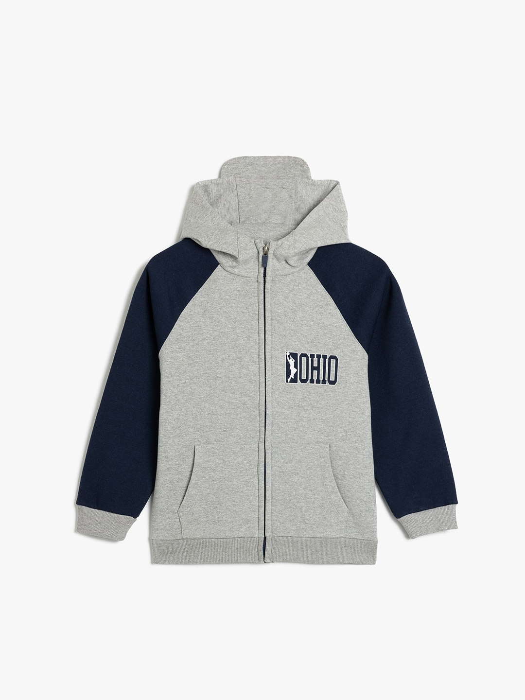 

Koton Boys Colourblocked Hood Long Sleeves Sweatshirt, Grey