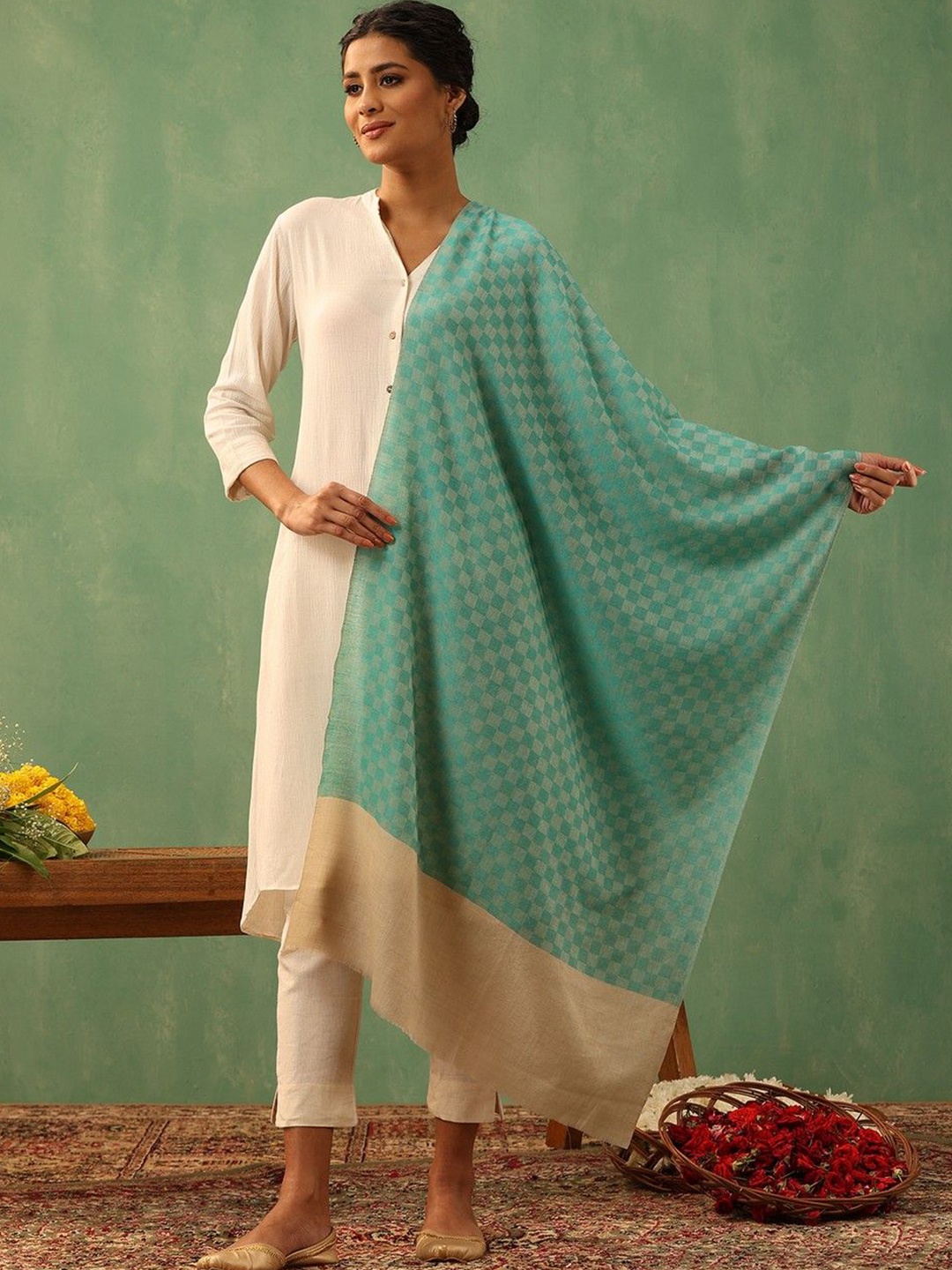 

DUSALA INDIA Women Printed Stole, Blue