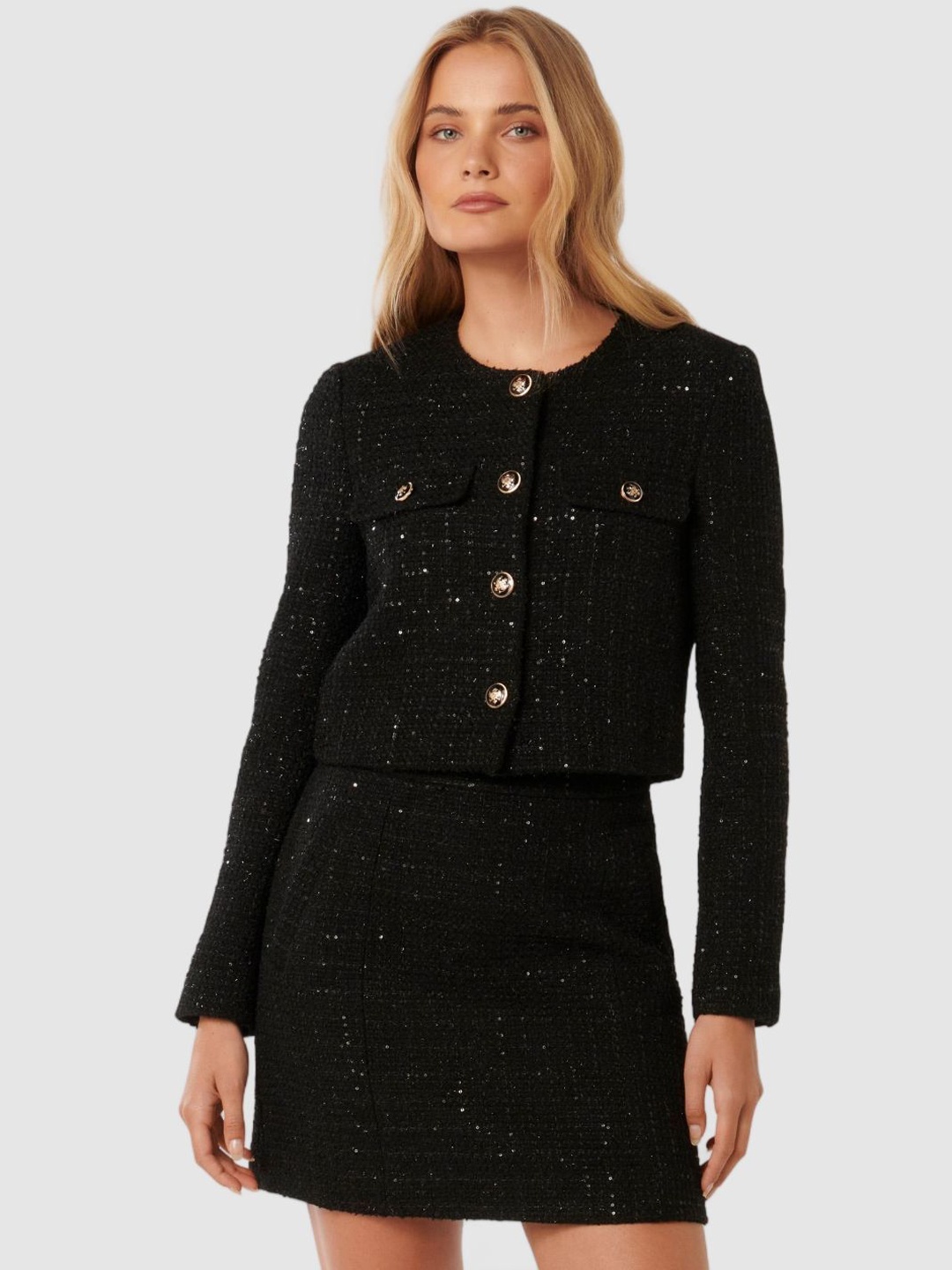 

Forever New Women Crop Tailored Jacket, Black