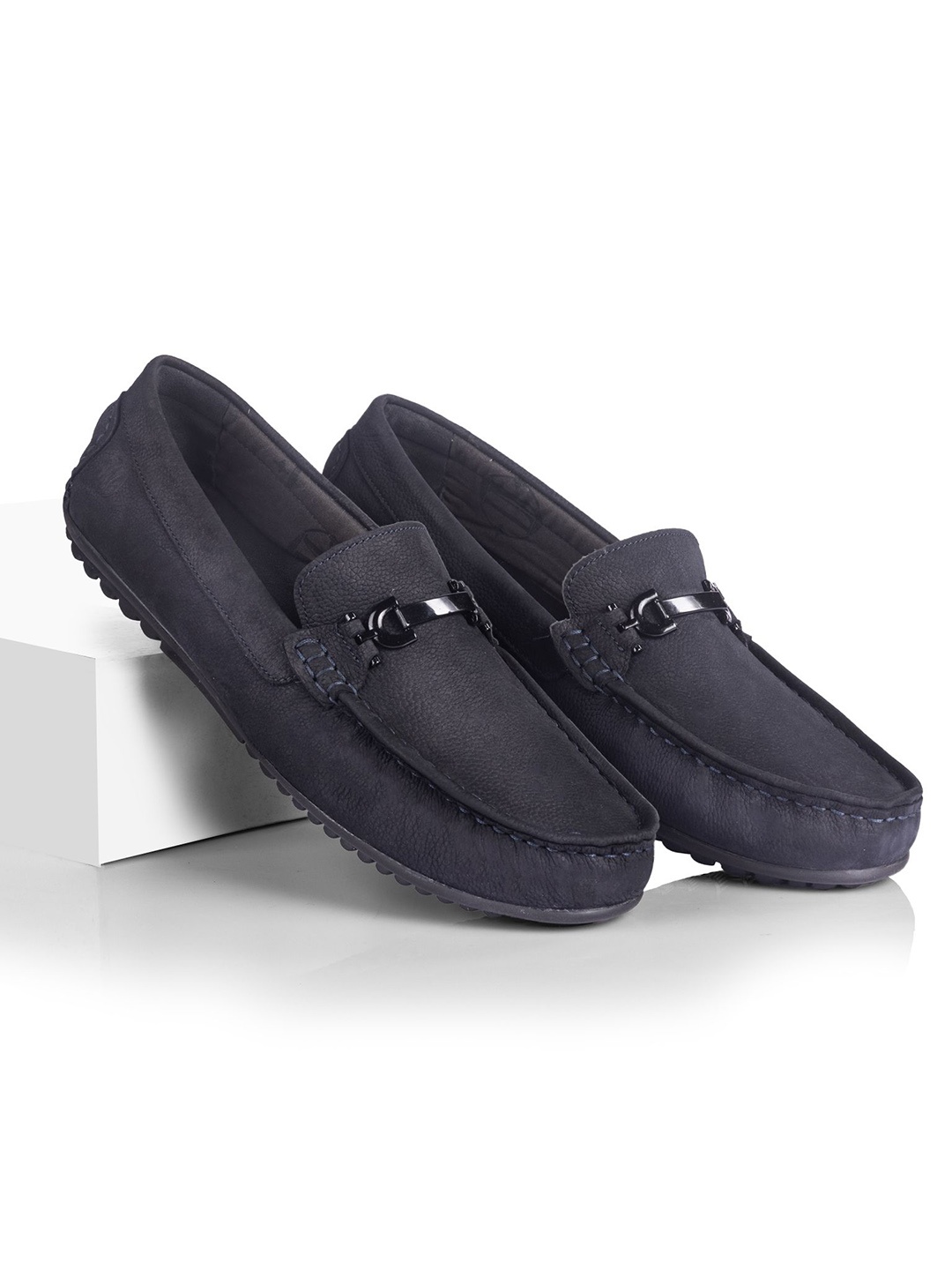 

LA MARCA Men Leather Loafers, Blue