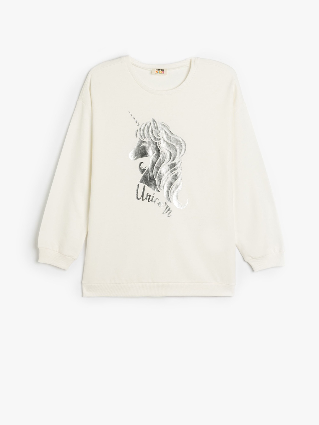 

Koton Girls Graphic Printed Cotton Sweatshirt, Off white