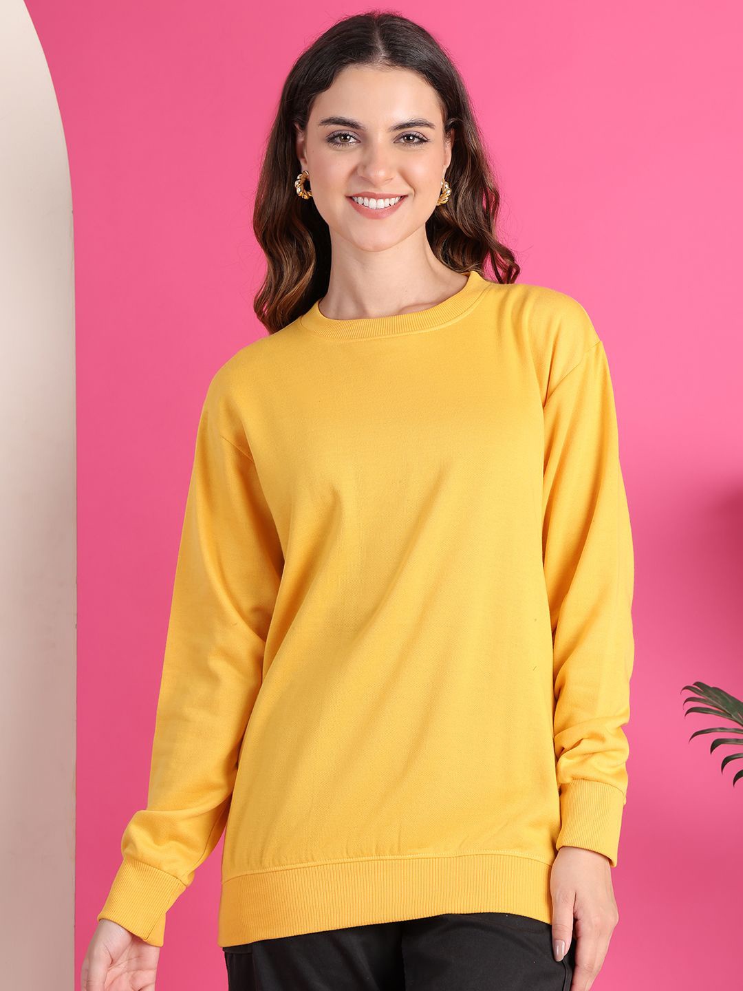 

MACK JONNEY Women Sweatshirt, Yellow