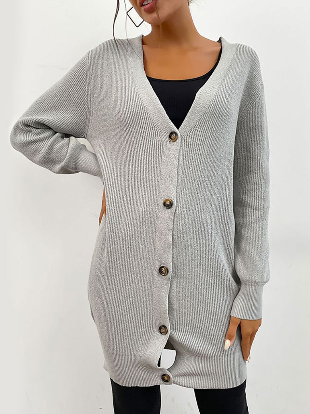 

StyleCast x Revolte Self Design Button Shrug, Grey