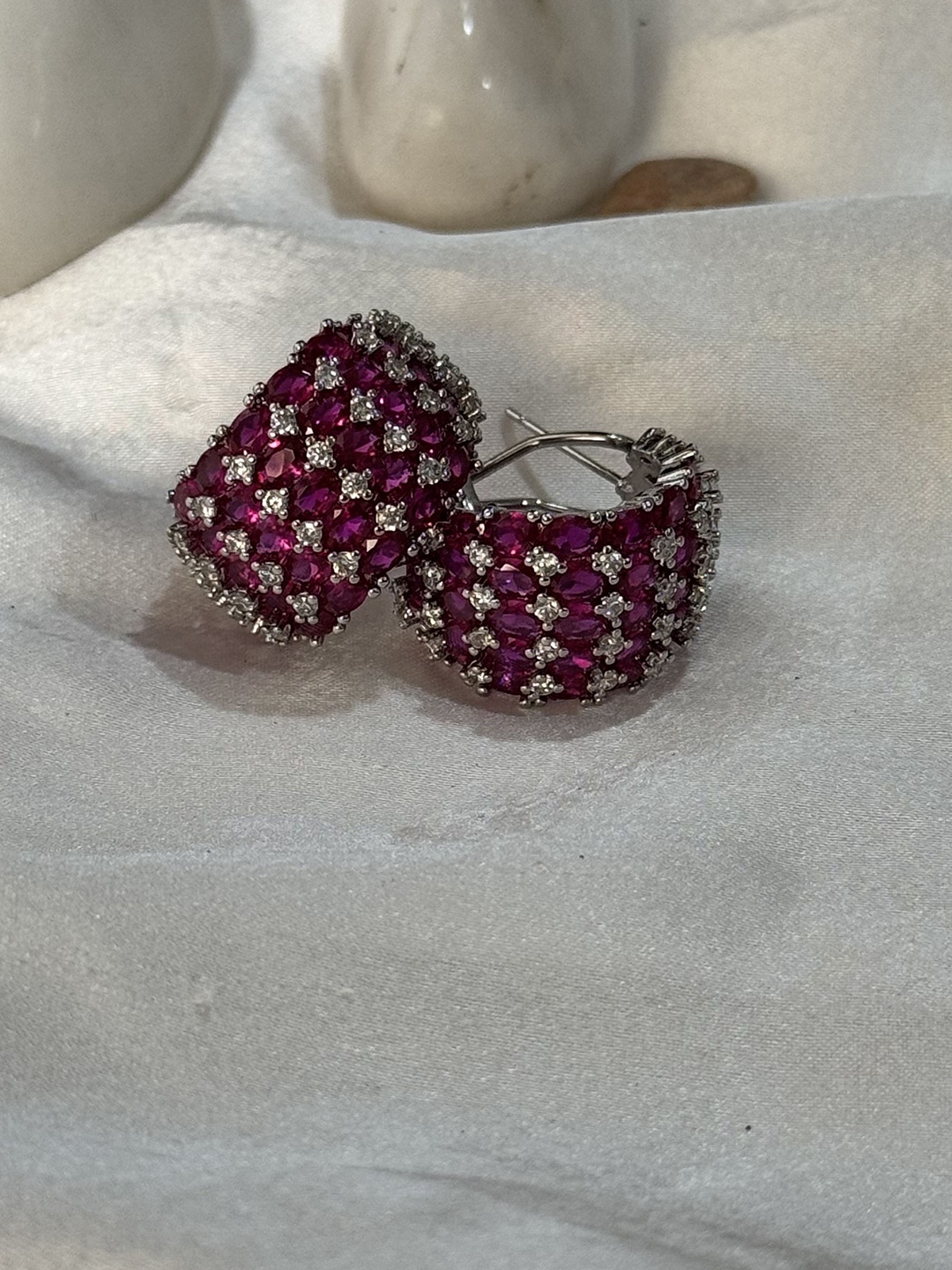 

The Jewellery Tale Contemporary Studs Earrings, Red